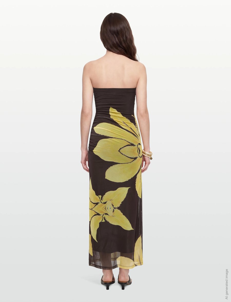 Bardot - CIERA STRAPLESS MESH DRESS - sumarkjólar - choc fl - 4