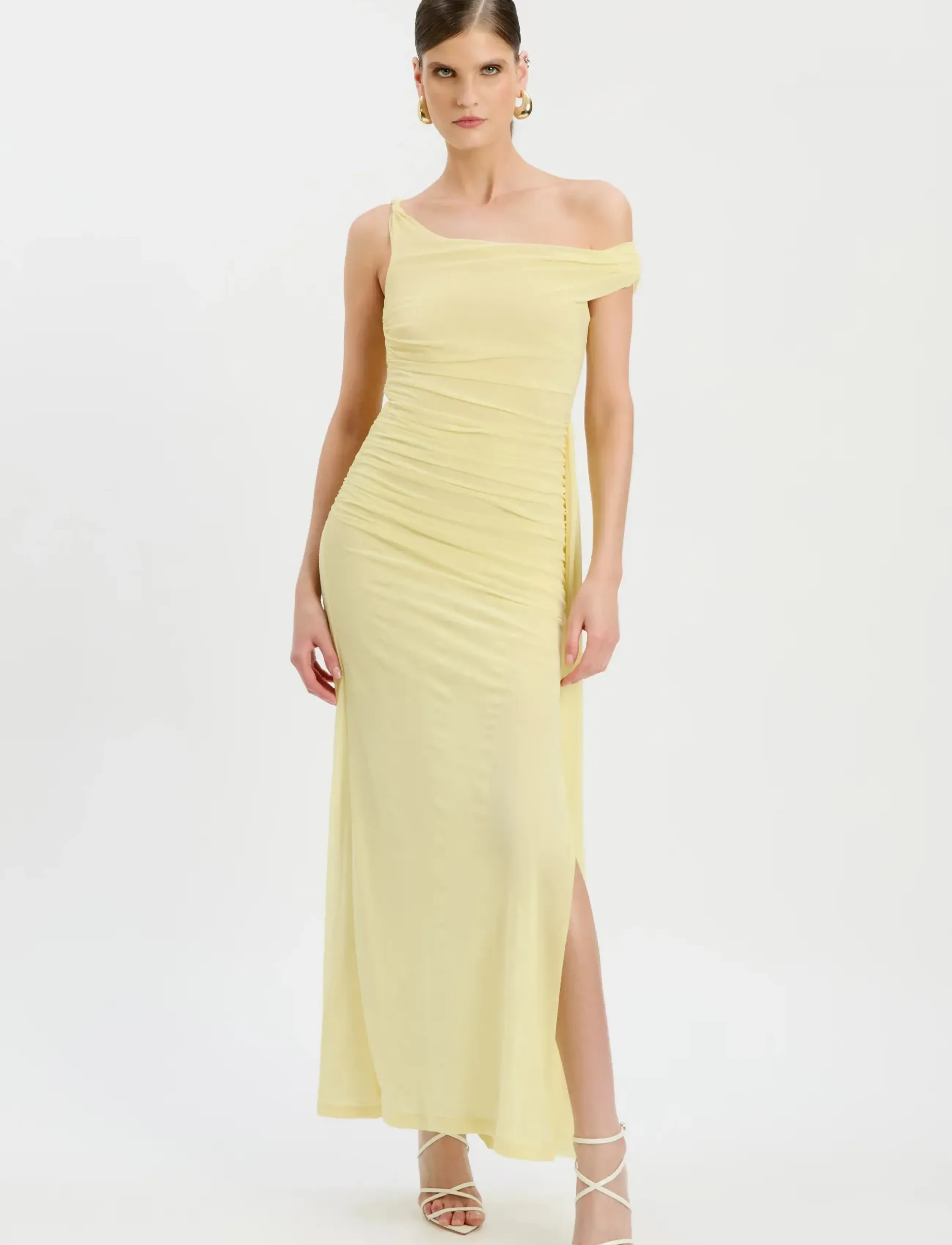 Bardot - LAYANA ASYM MAXI DRESS - maxi kjoler - canary ylw - 5