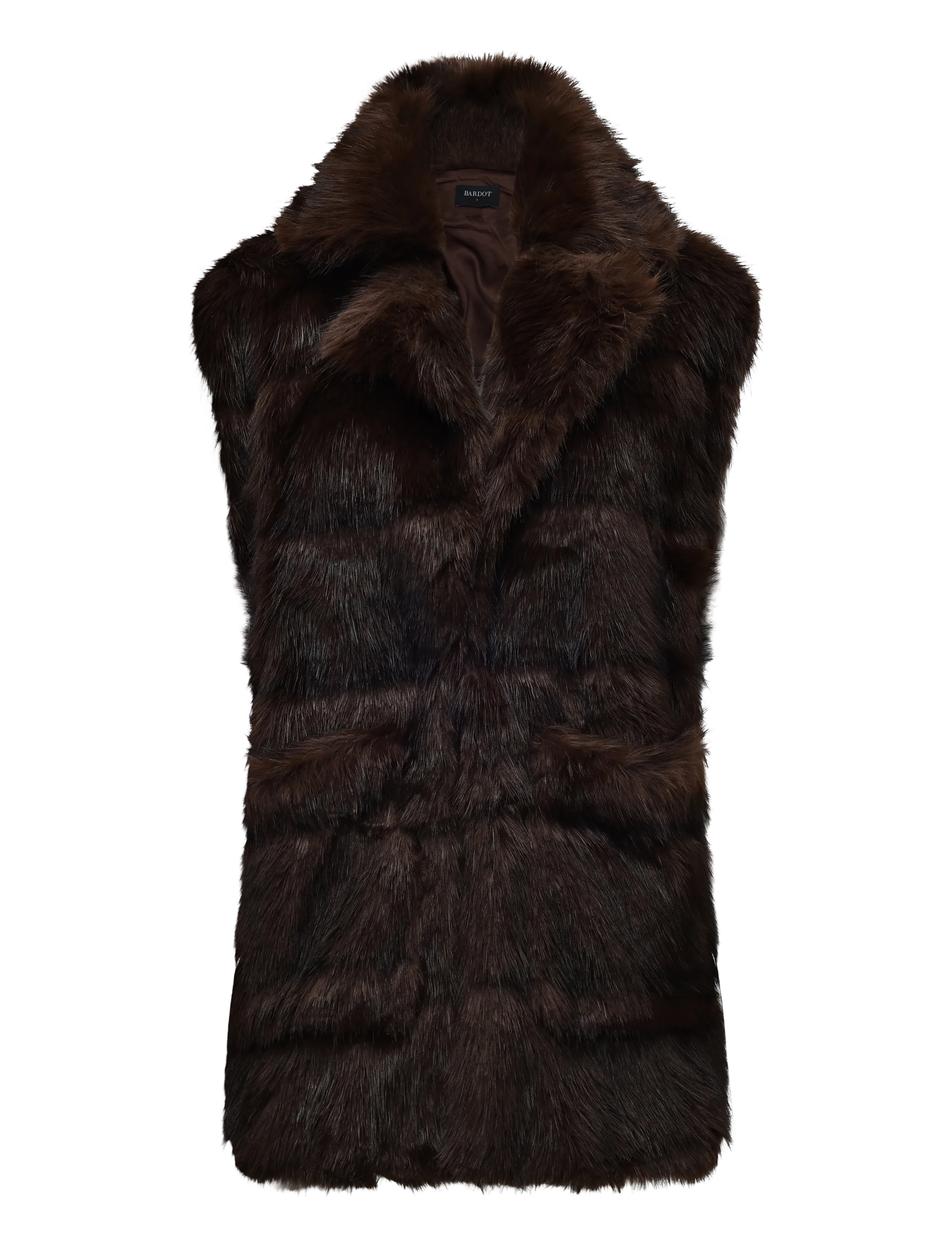 Bardot BRENTLEY FAUX FUR VEST - Västar - DARK CHOCO / brown