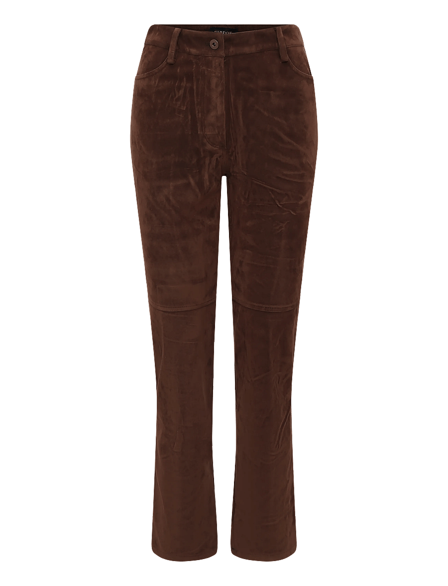 Bardot - NIA VEGAN SUEDE PANT - nahkpüksid - dark choco - 1