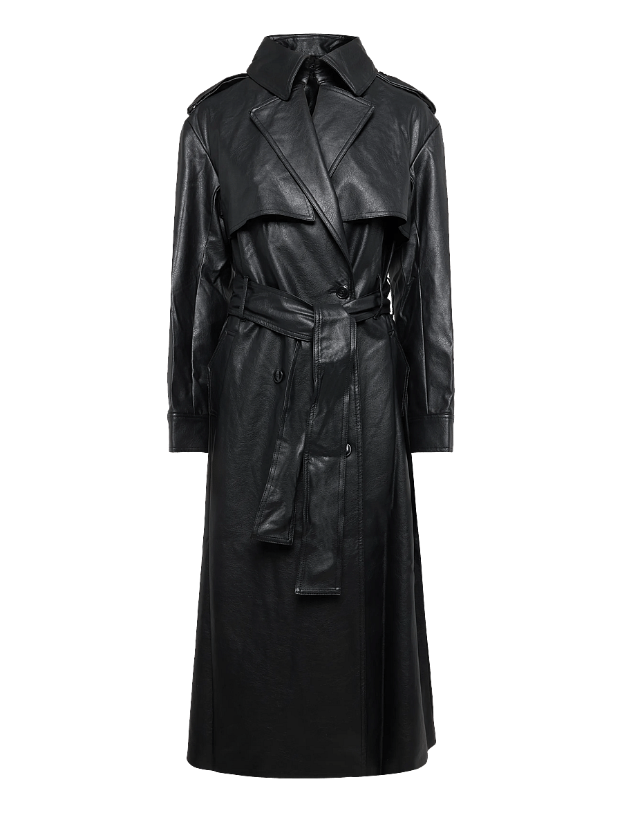 Bardot - LUCA VEGAN LEATHER TRENCH - trenchcoats - black - 0