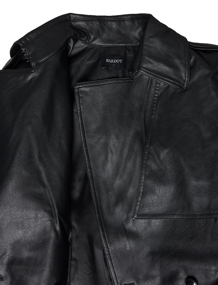 Bardot - LUCA VEGAN LEATHER TRENCH - trenchcoats - black - 2