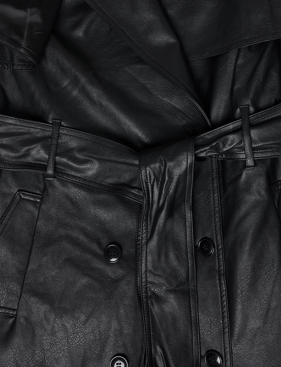 Bardot - LUCA VEGAN LEATHER TRENCH - trenchcoats - black - 3