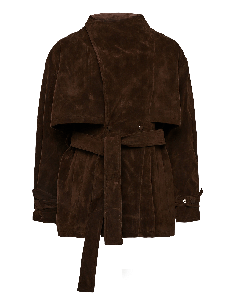 Bardot - VERONICA VEGAN SUEDE JACKET - light jackets - dark choco - 1