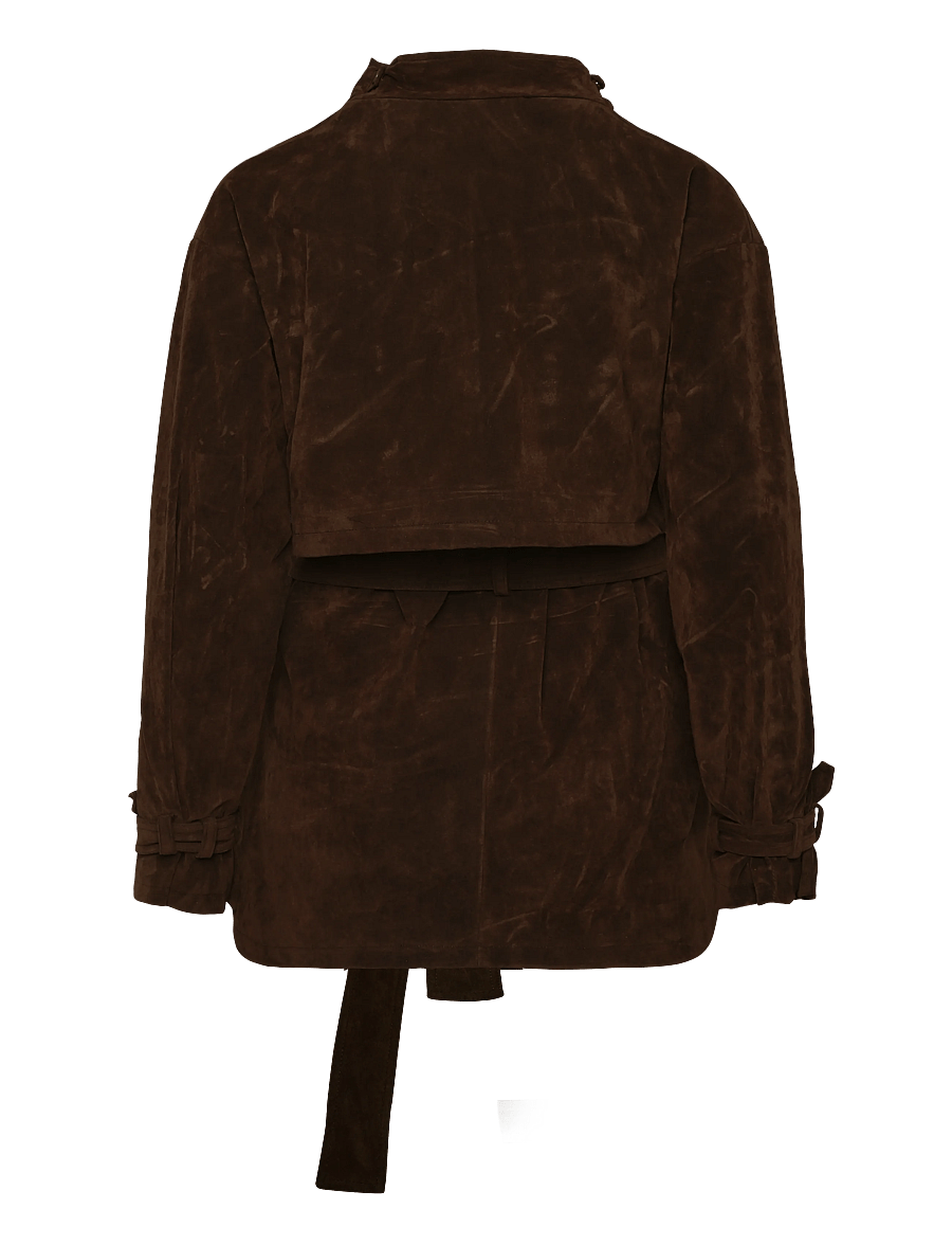 Bardot - VERONICA VEGAN SUEDE JACKET - light jackets - dark choco - 2