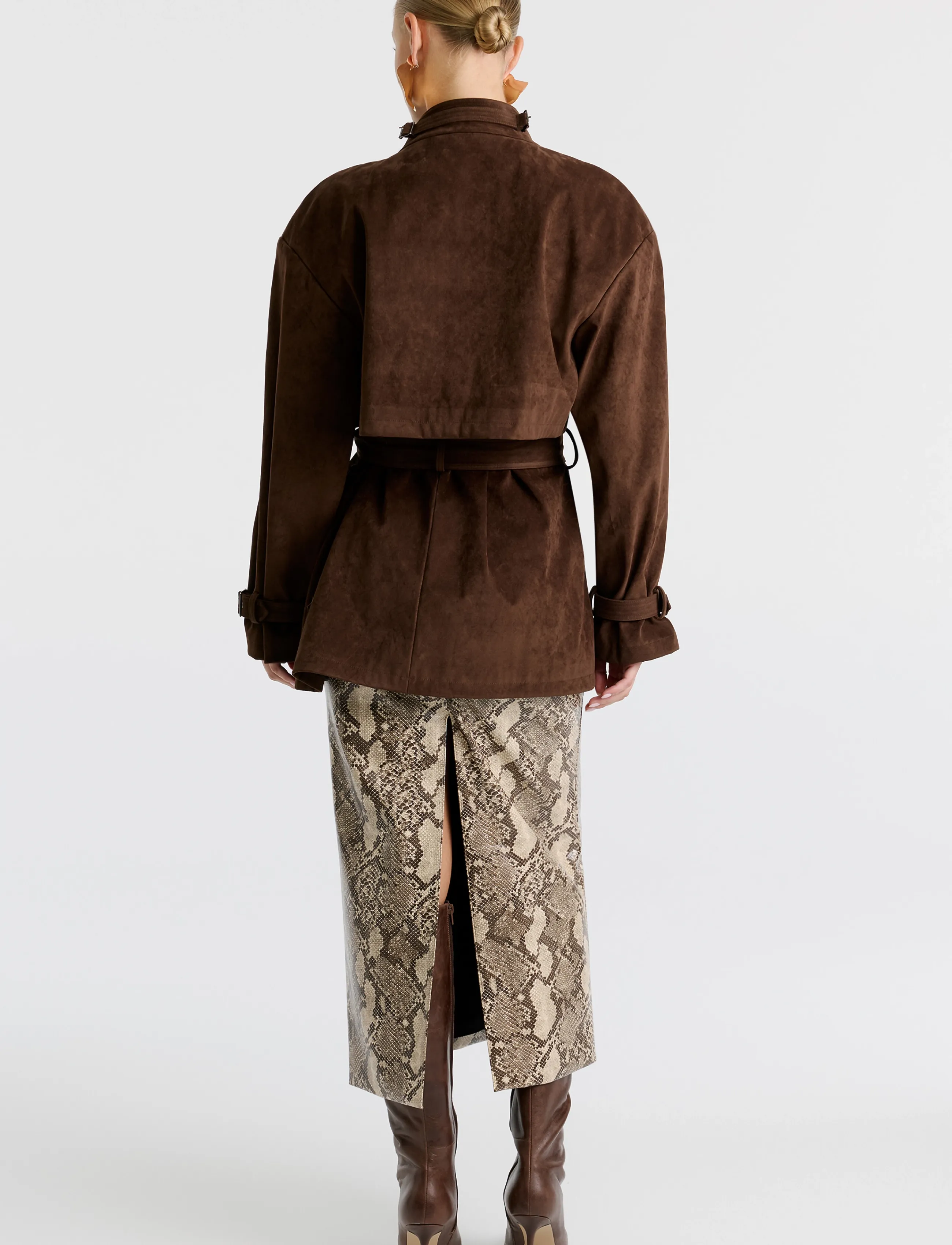 Bardot - VERONICA VEGAN SUEDE JACKET - dark choco - 3
