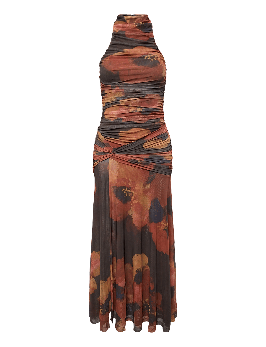 Bardot - NATALYA MESH MIDI DRESS - etuikleider - earth red - 0