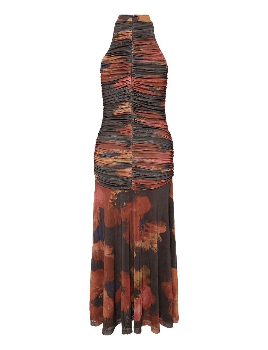Bardot - NATALYA MESH MIDI DRESS - etuikleider - earth red - 1