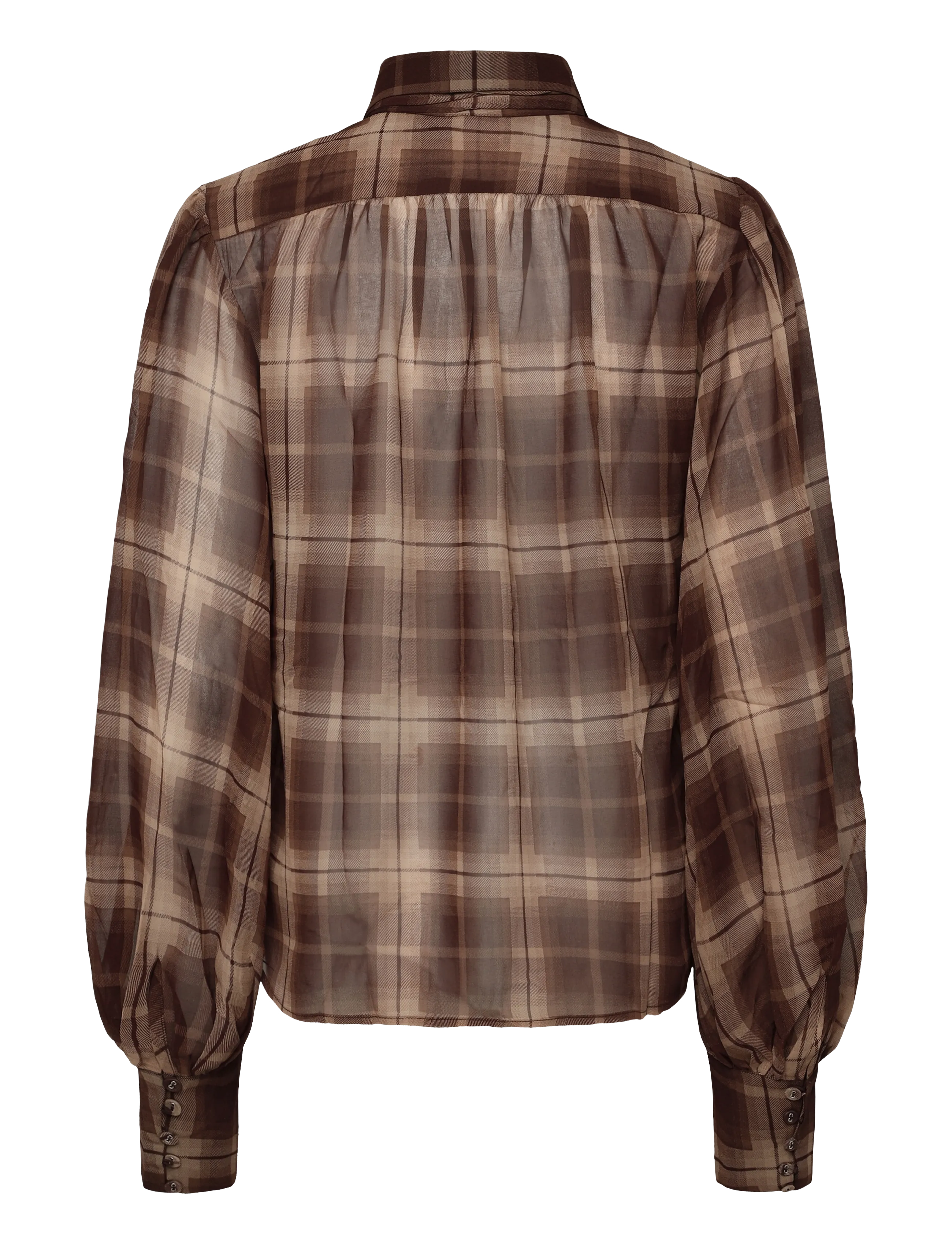 Bardot - CECILE NECK TIE SHIRT - long sleeved blouses - brown chck - 1