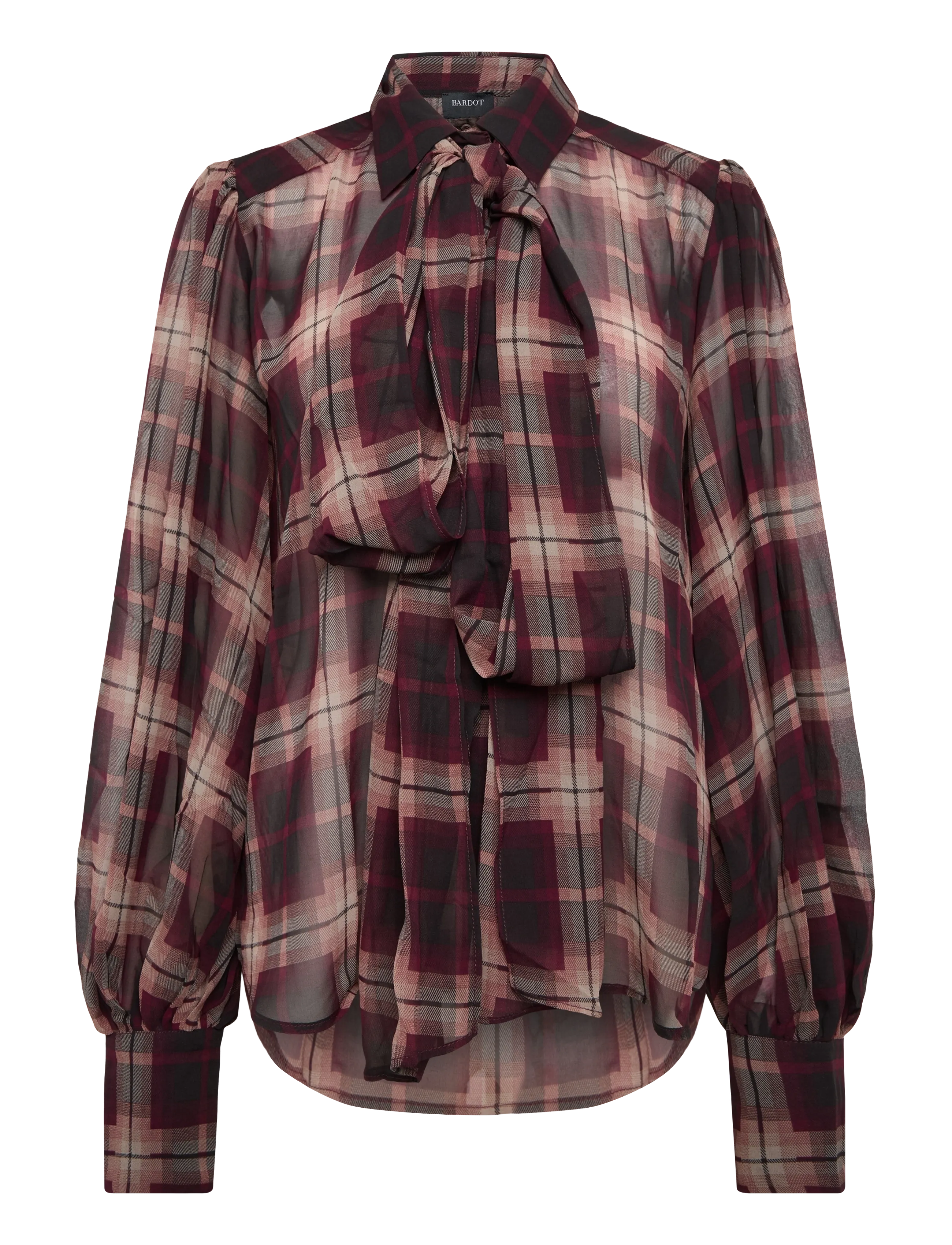 Bardot CECILE NECK TIE SHIRT - Tøj - BURGUNDY / burgundy