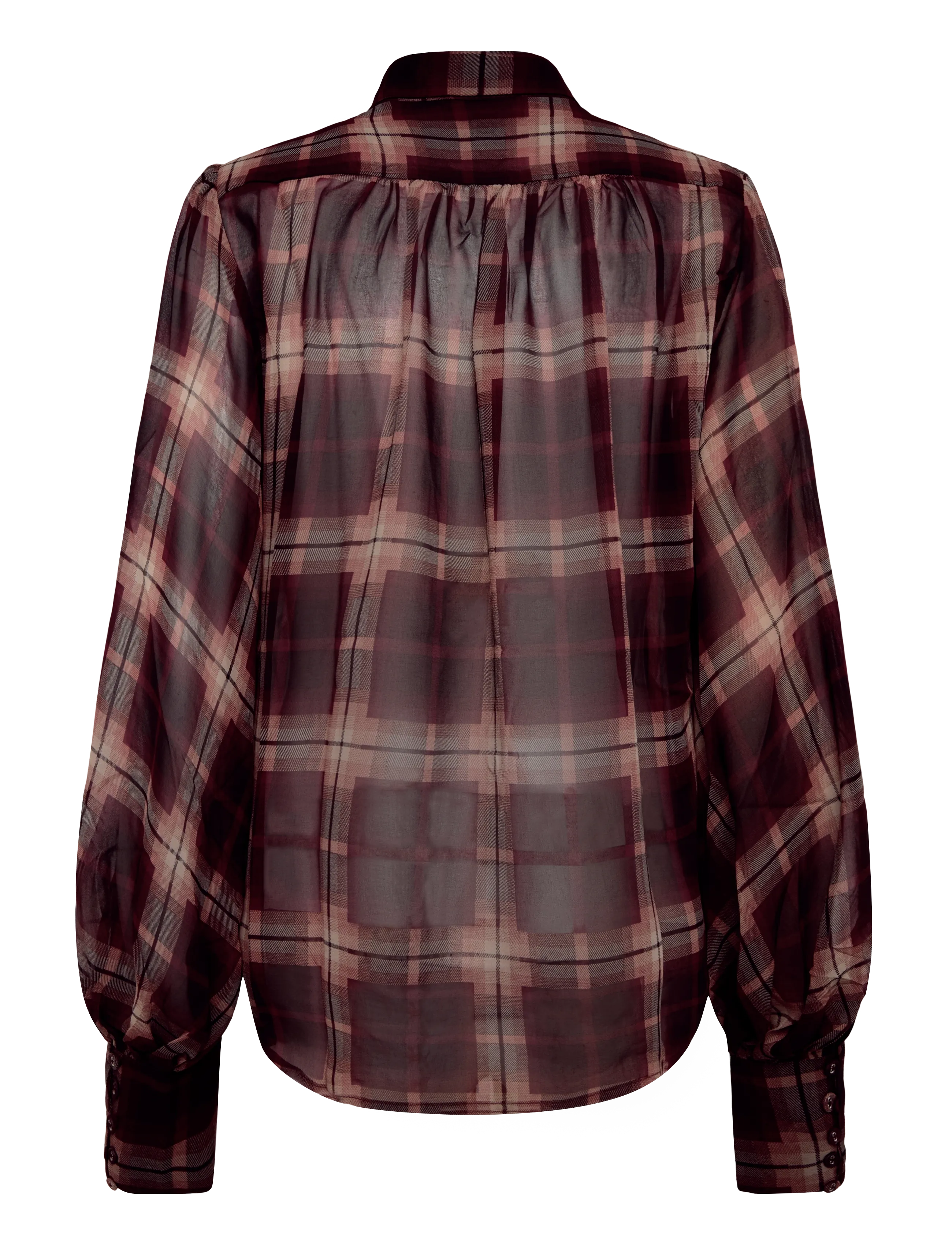 Bardot - CECILE NECK TIE SHIRT - langærmede bluser - burgundy - 1