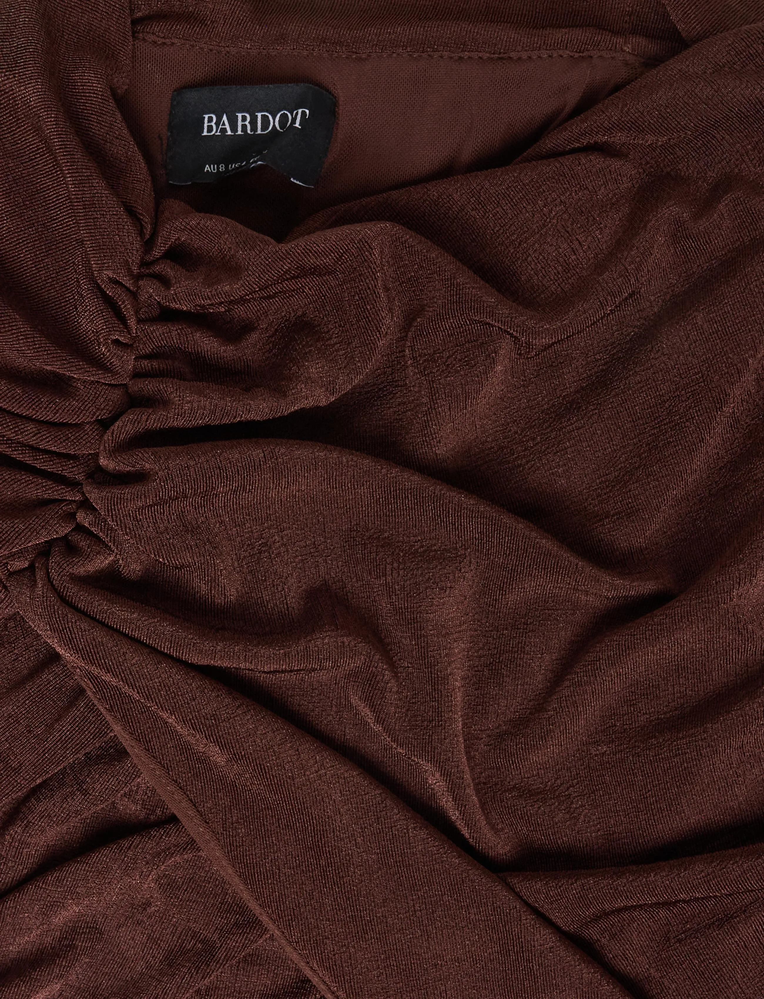 Bardot - MELINA GATHERED MIDI DRESS - stramme kjoler - chocolate - 5