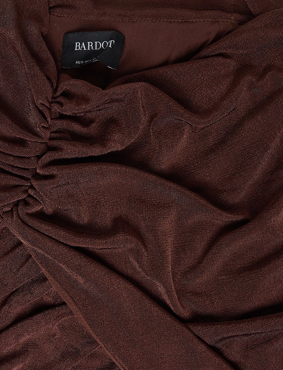 Bardot - MELINA GATHERED MIDI DRESS - stramme kjoler - chocolate - 5