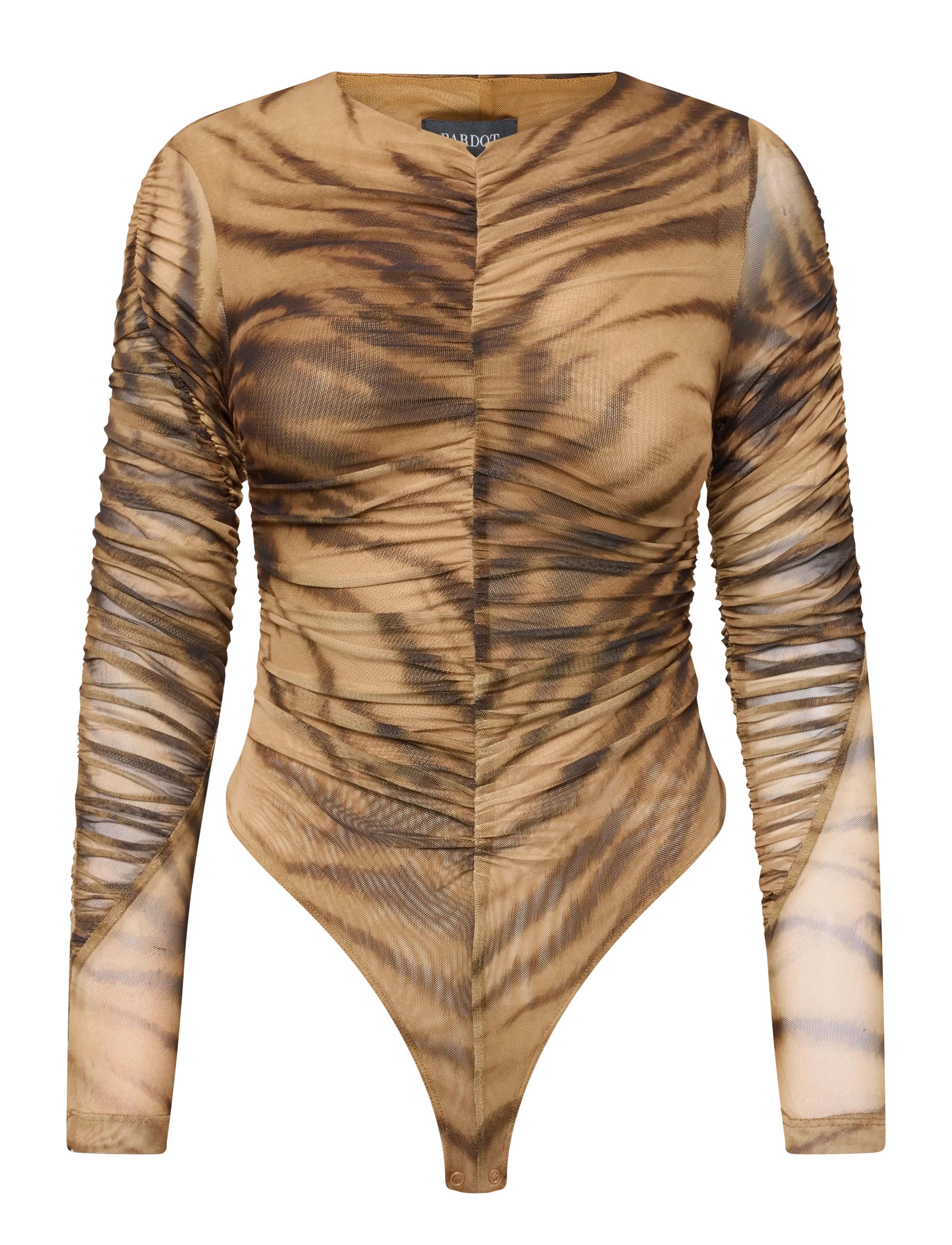 Bardot BREA LONG SLEEVE BODYSUIT - Tøj - ANIMAL PRI / beige