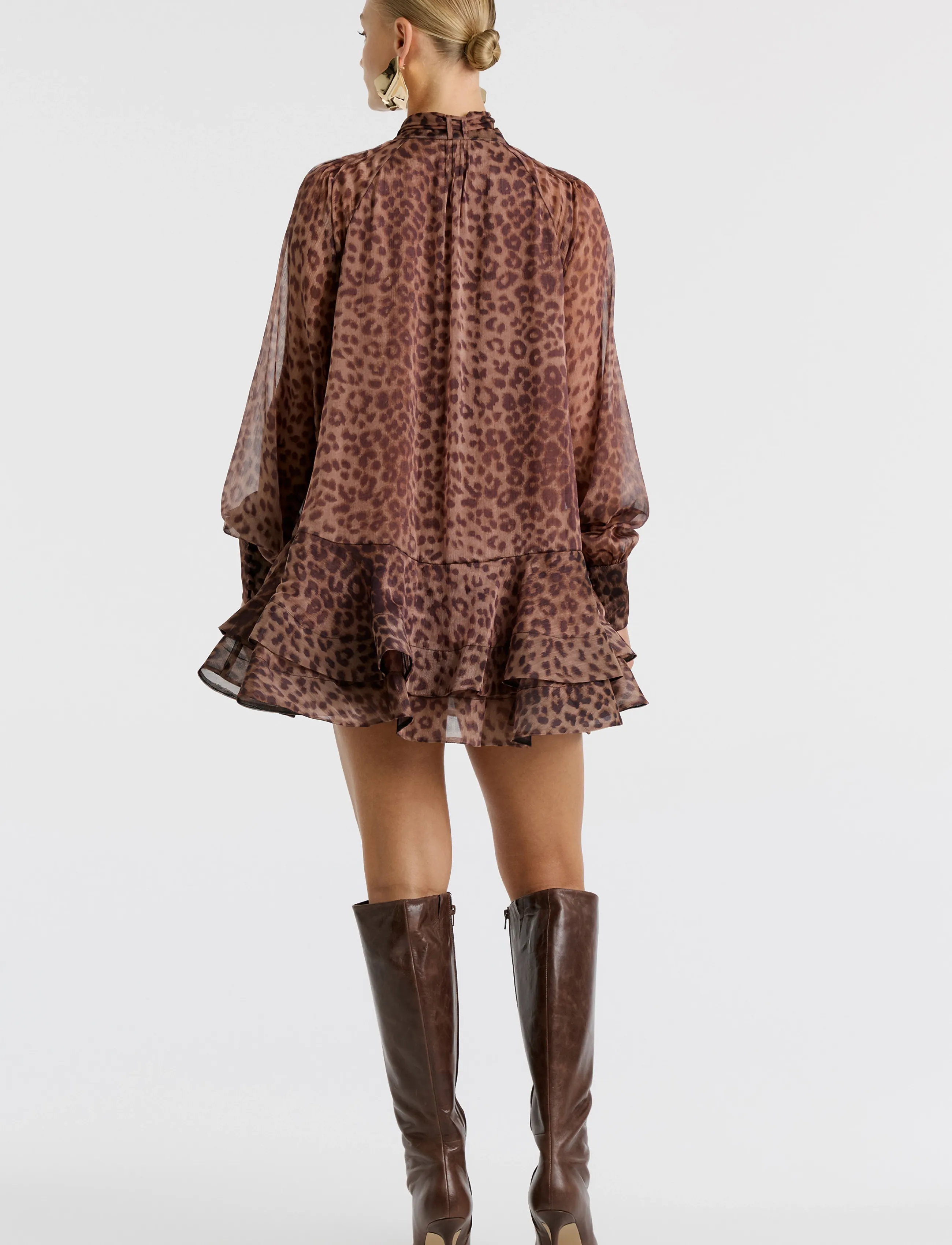 Bardot - ADRIE BABYDOLL MINI DRESS - leopard - 3