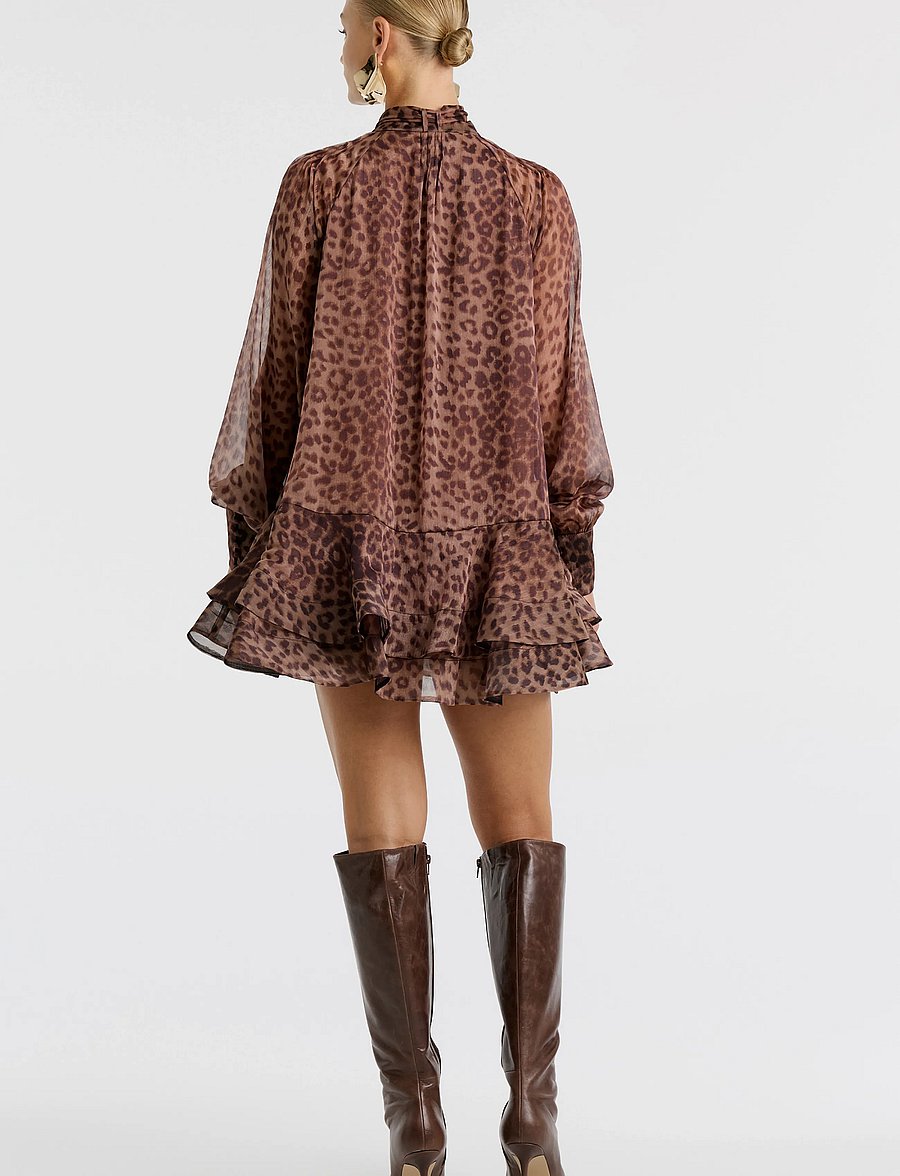Bardot - ADRIE BABYDOLL MINI DRESS - short dresses - leopard - 3