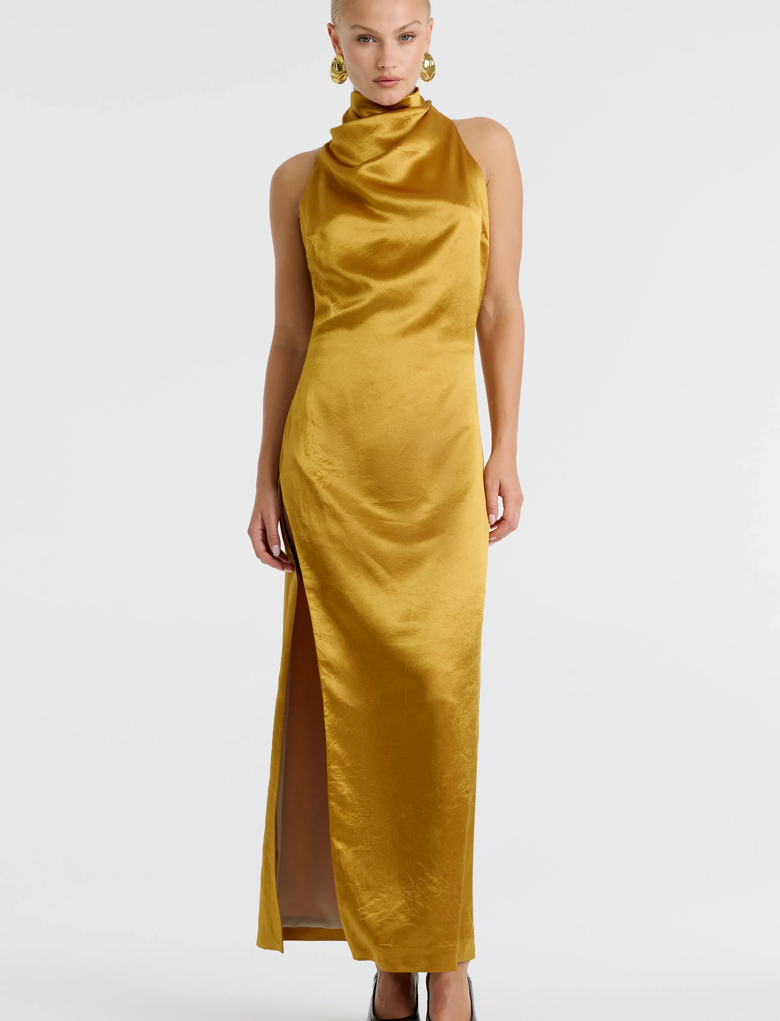 Bardot THEA HIGH NECK MAXI DRESS - Erilised sündmused - GOLDEN / gold
