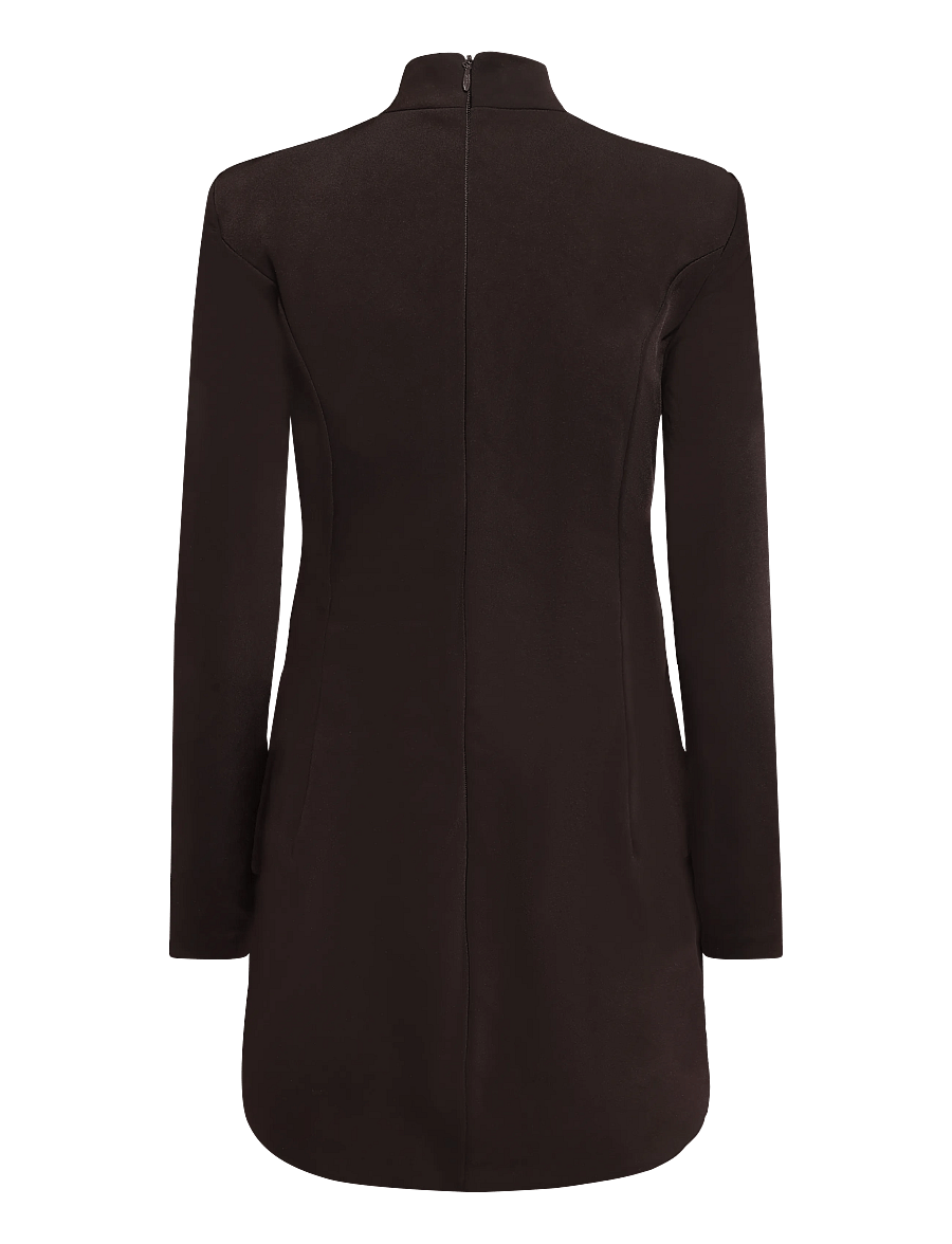 Bardot - LIZET LONG SLEEVE MINI DRESS - korte kjoler - dark choco - 1