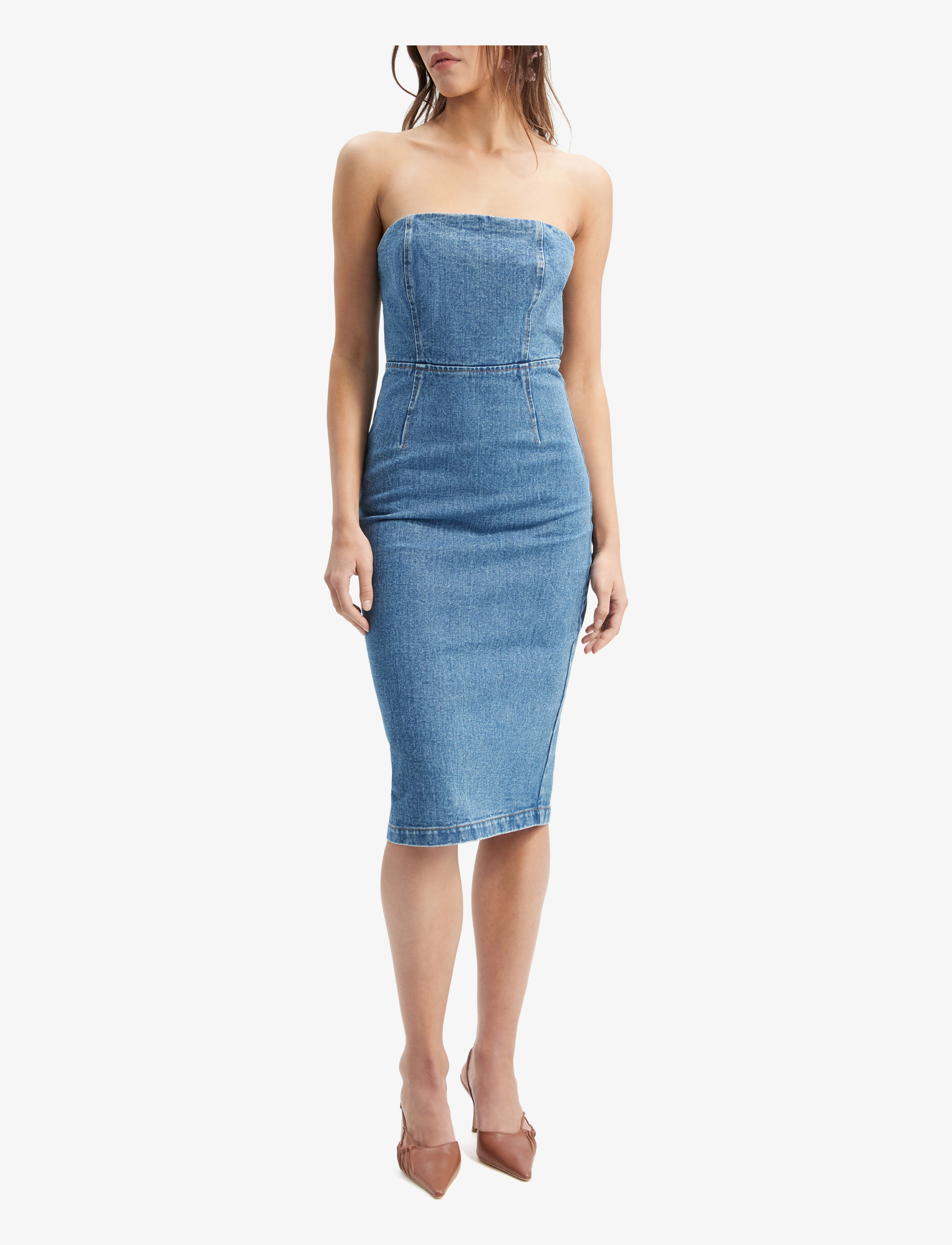 Bardot - VANDA DENIM MIDI DRESS - vintage bl - 2