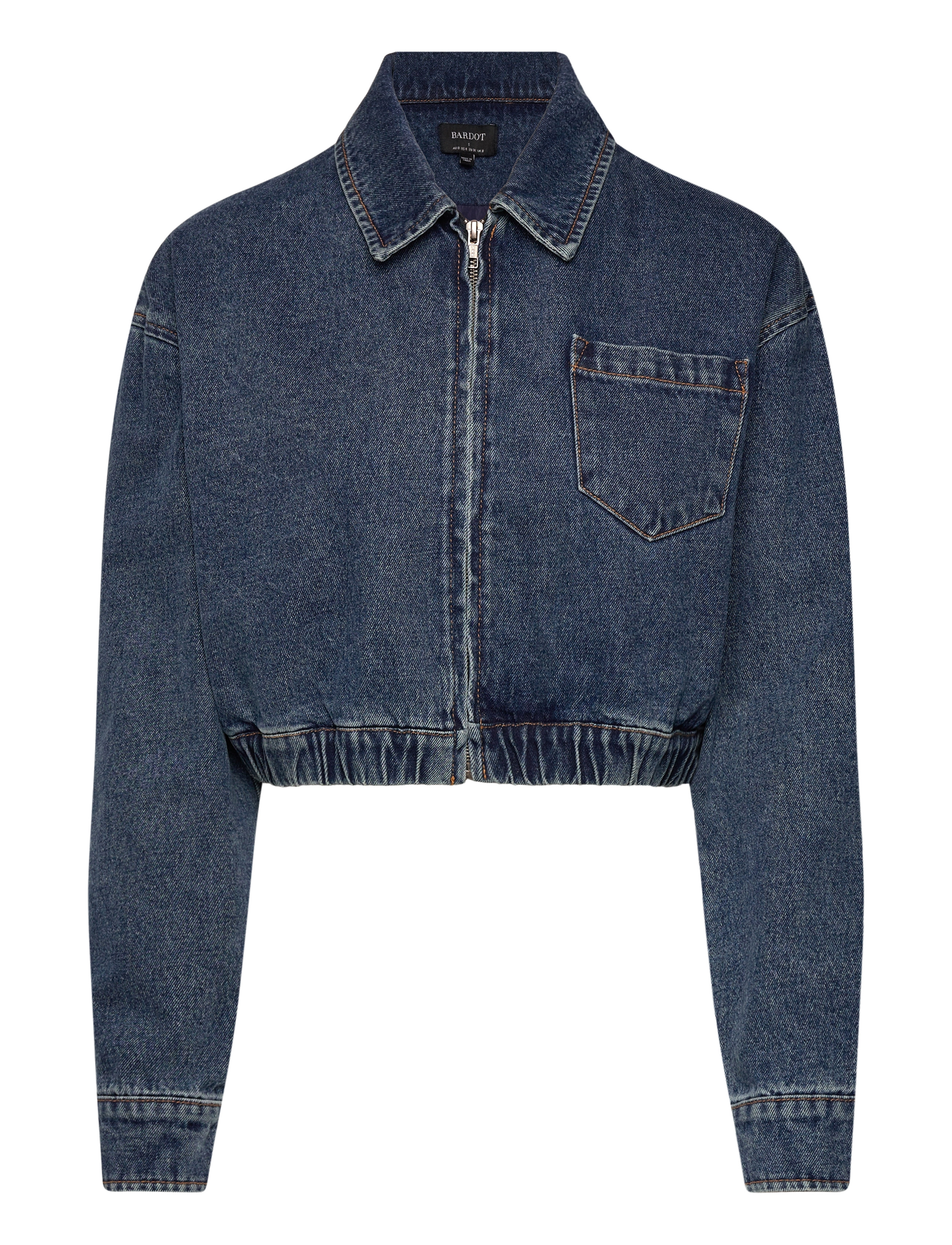 Bardot - CROP BOMBER DENIM JACKET - frühlingsjacken - washed ind - 1