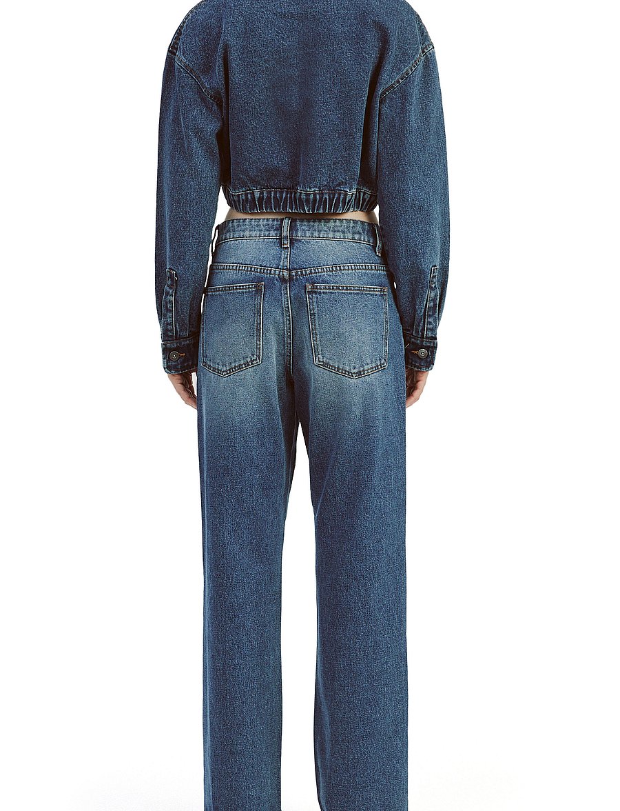 Bardot - CROP BOMBER DENIM JACKET - frühlingsjacken - washed ind - 4