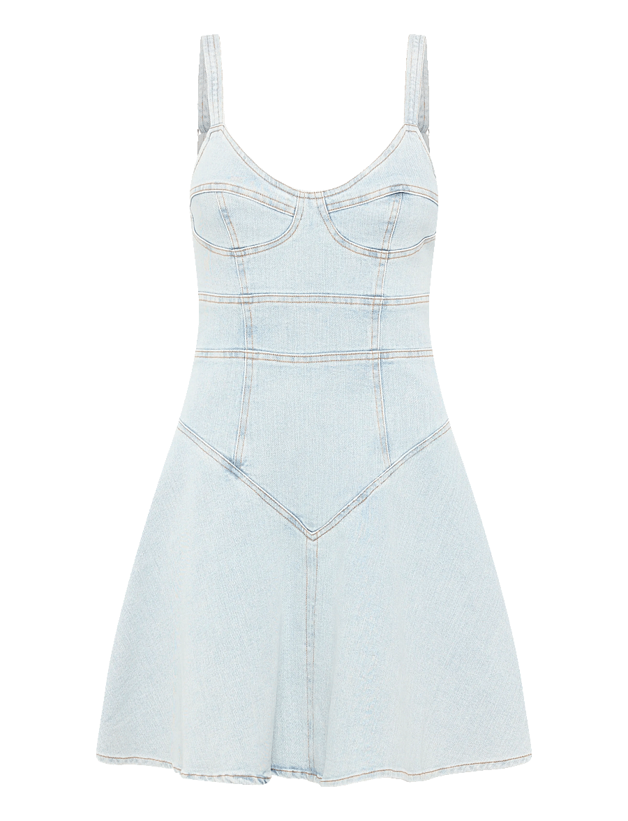 Bardot - REYNA DENIM MINI DRESS - jeanskleider - light dnm - 1