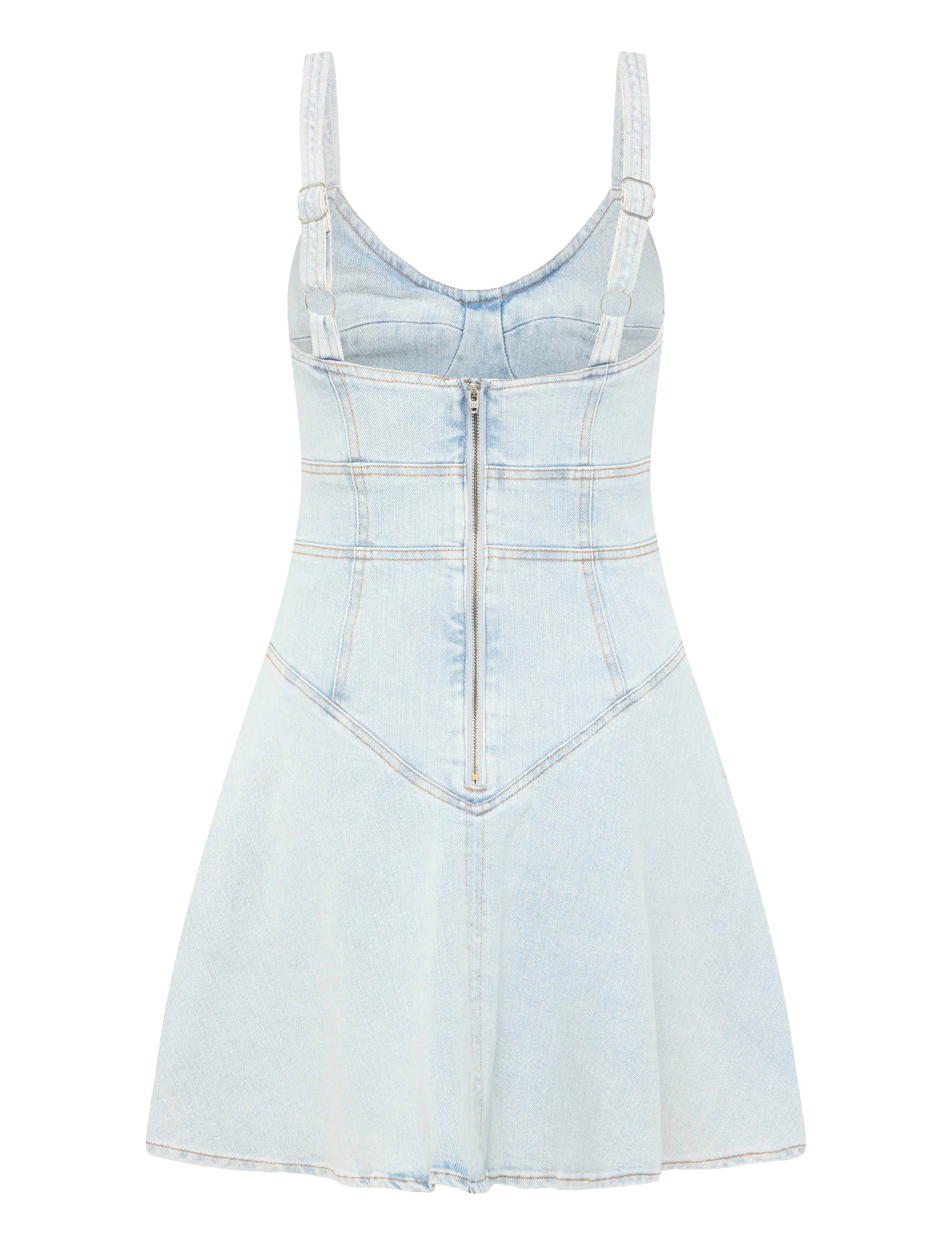 Bardot - REYNA DENIM MINI DRESS - jeansklänningar - light dnm - 2
