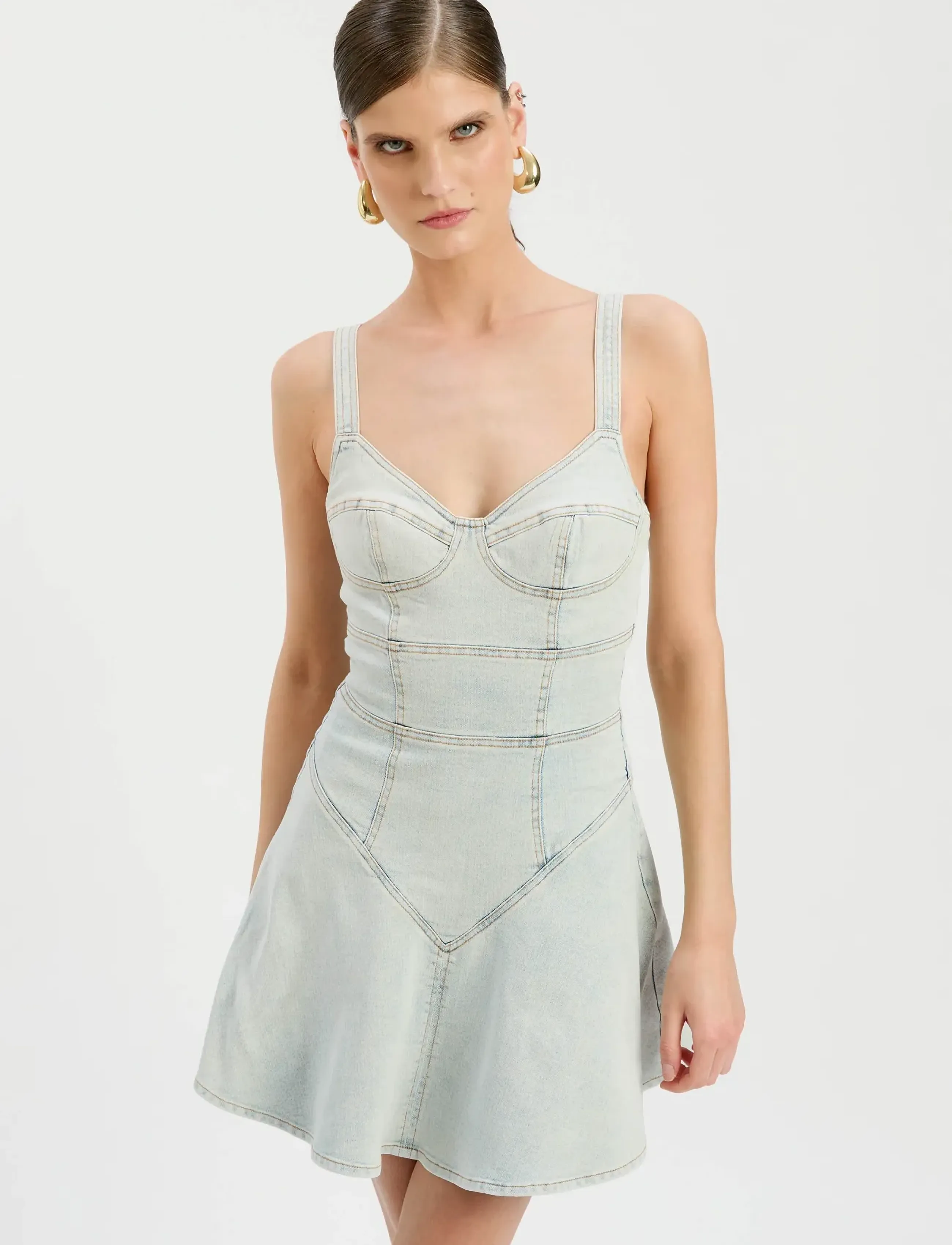 Bardot Reyna Denim Mini Dress, M, Dresses, Blau - Jeans Frauen