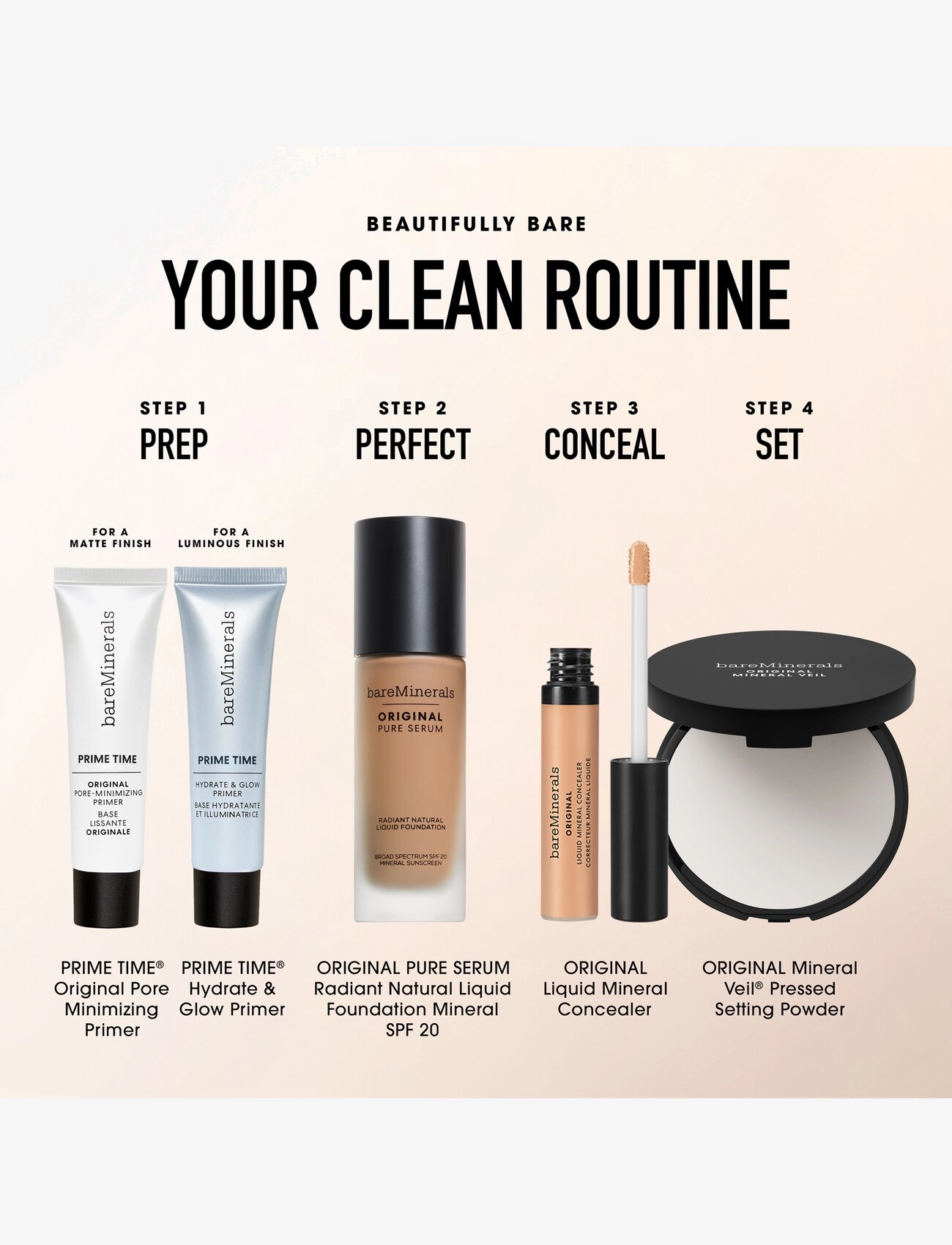 bareMinerals - ORIGINAL Pure Serum Radiant Natural Liquid Foundation Mineral SPF 20 - bliv klar til date night - medium cool 3 - 5