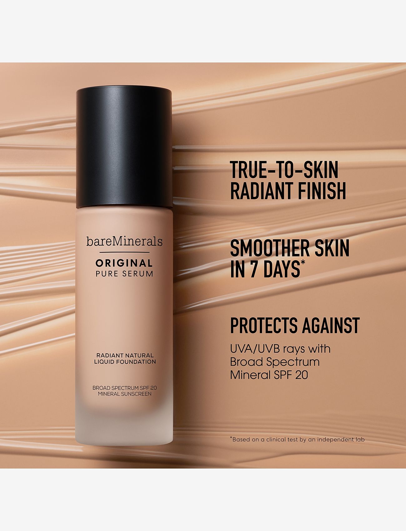 bareMinerals - ORIGINAL Pure Serum Radiant Natural Liquid Foundation Mineral SPF 20 Medium Deep Warm 4 - bliv klar til date night - medium deep warm 4 - 4