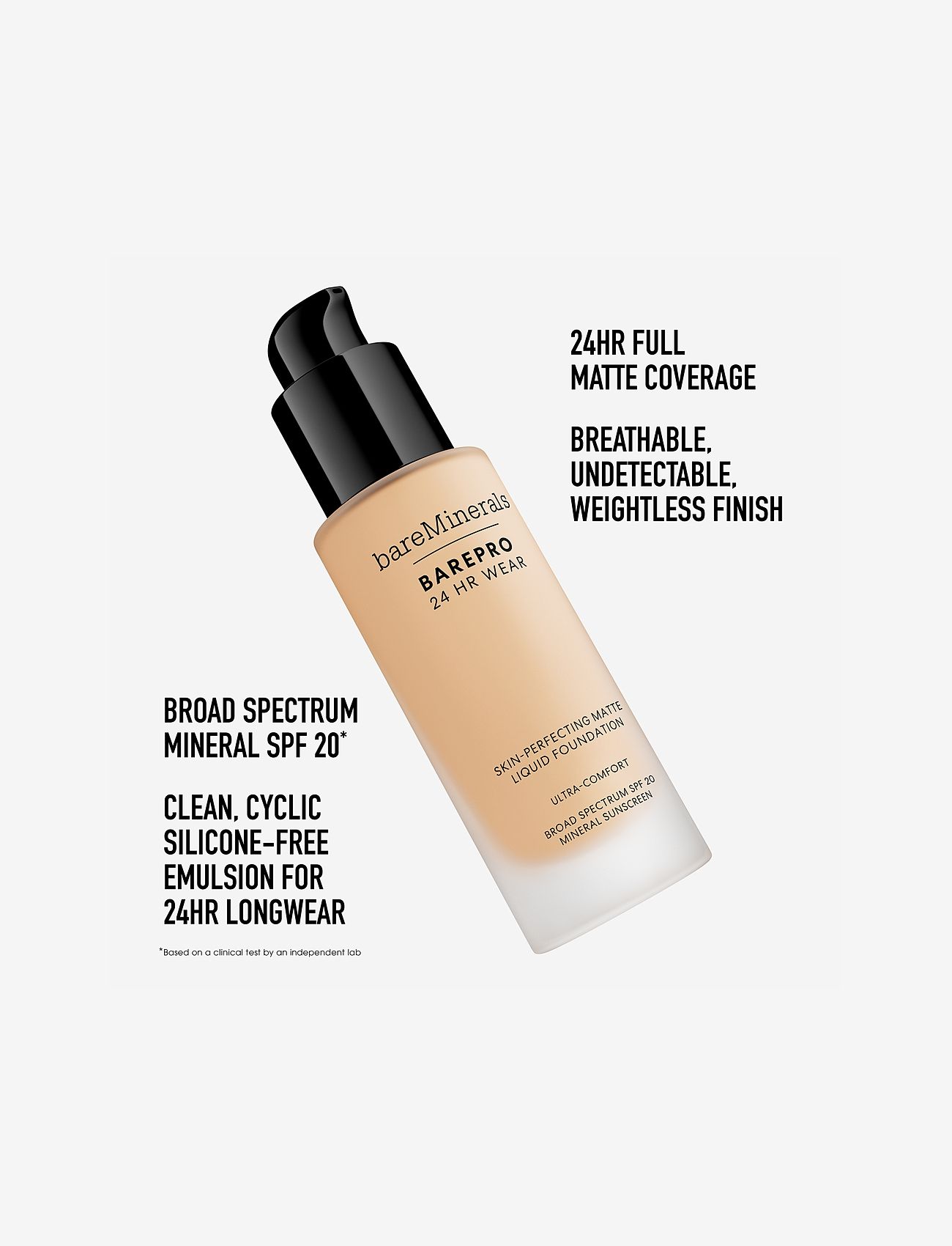 bareMinerals - BARE MINERALS BarePro 24H Matte Liquid Foundation Light 22 warm - smink - 22 warm - 4