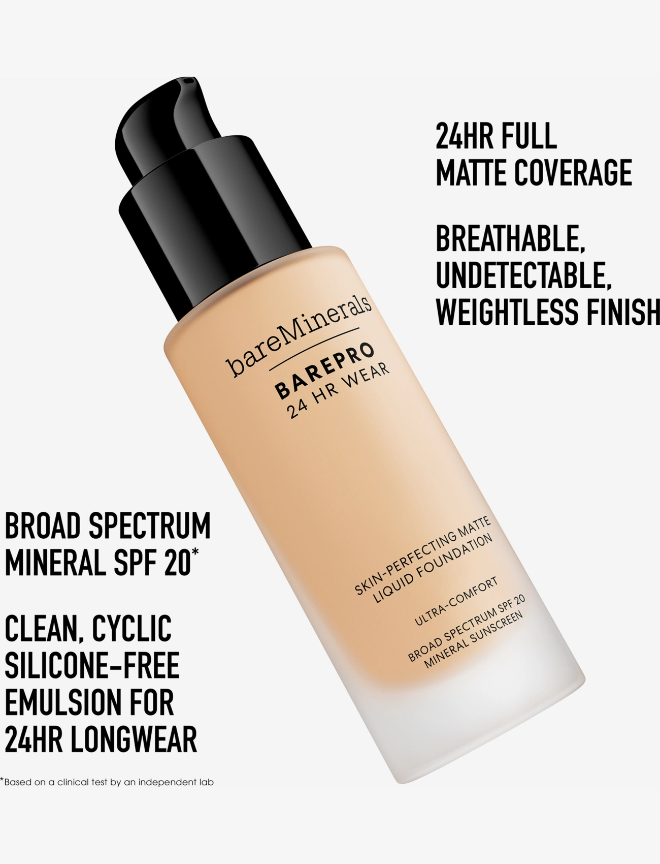 BareMinerals Barepro 24H Matte Liquid Foundation Medium Deep 43 Neutral foundation & concealer dam – bild 5