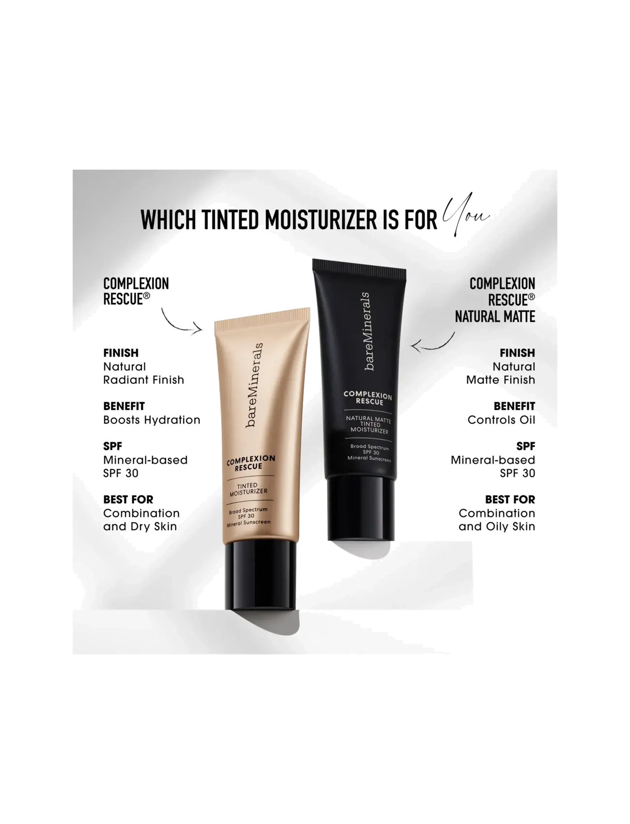 bareMinerals - COMPLEXION RESCUE Tinted Moisturizer Matte Foundation Chestnut - redo för date night - chestnut 16 - 4
