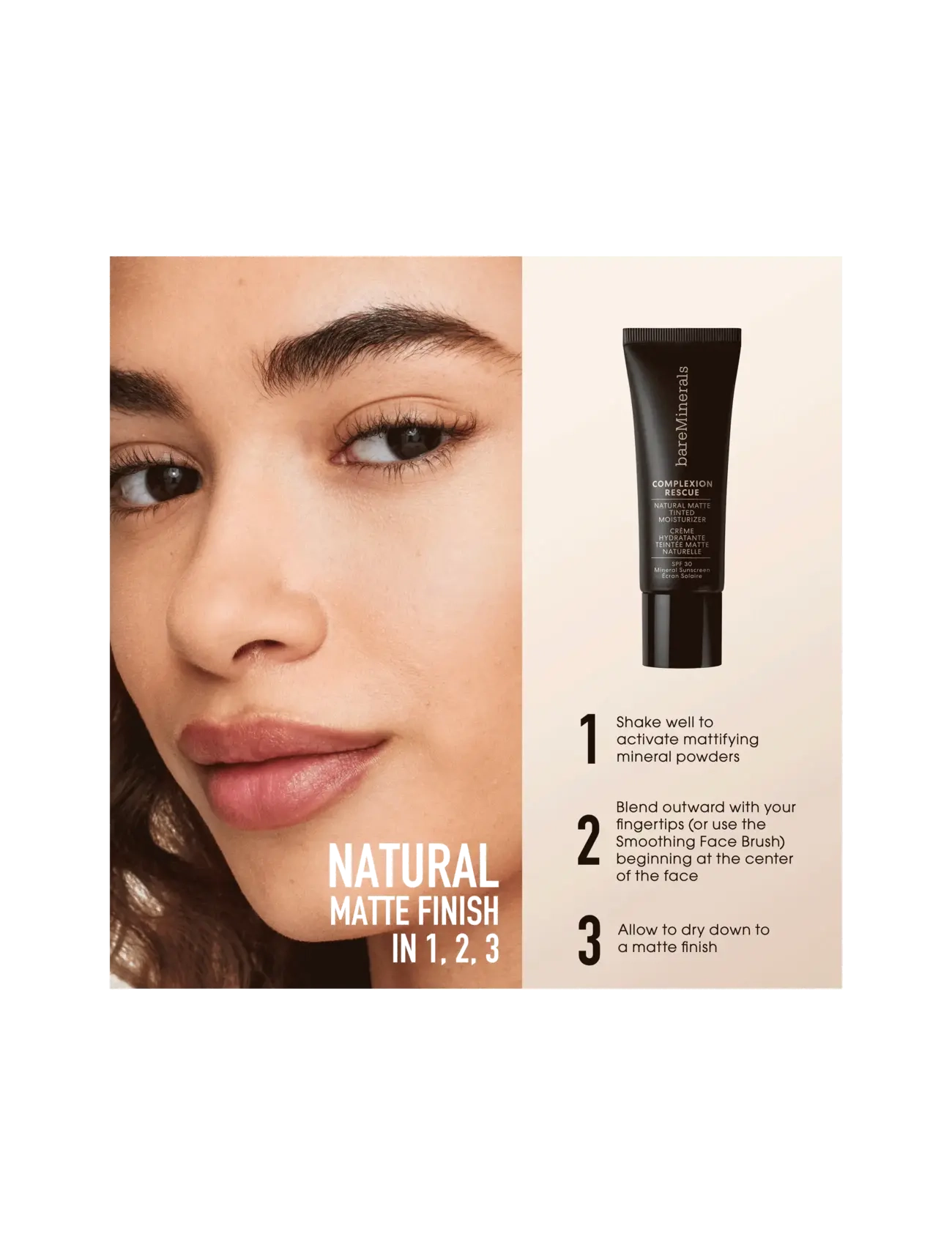 bareMinerals - COMPLEXION RESCUE Tinted Moisturizer Matte Foundation Chestnut - redo för date night - chestnut 16 - 5