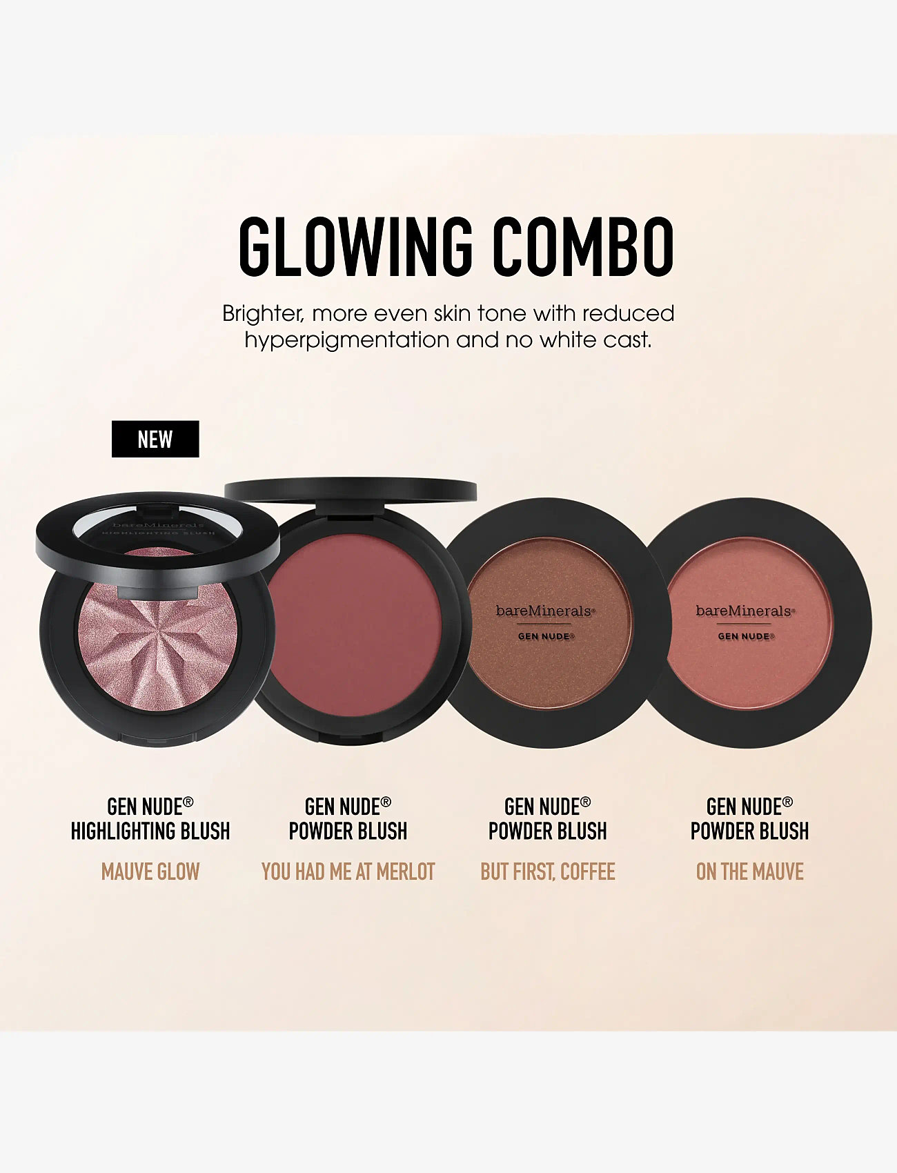 bareMinerals - Gen Nude Highlighting Blush Mauve glow 02 3.8 GR - makeup - mauve glow 02 - 4