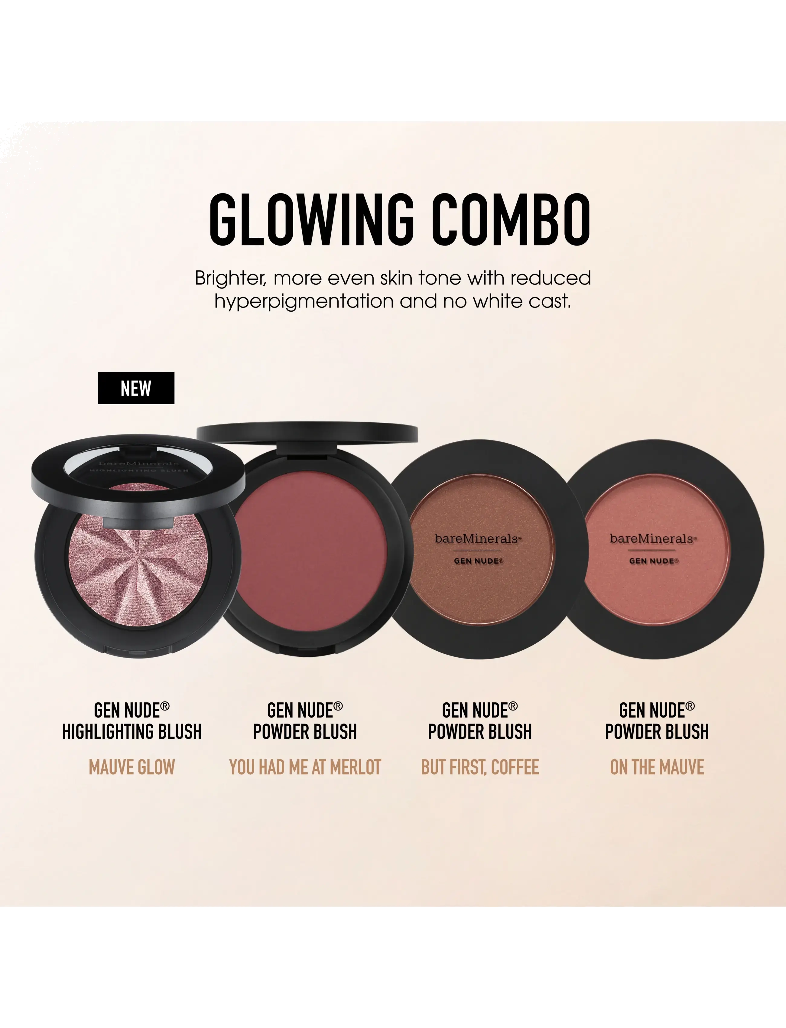 bareMinerals - Gen Nude Highlighting Blush Mauve glow 02 3.8 GR - makeup - mauve glow 02 - 4