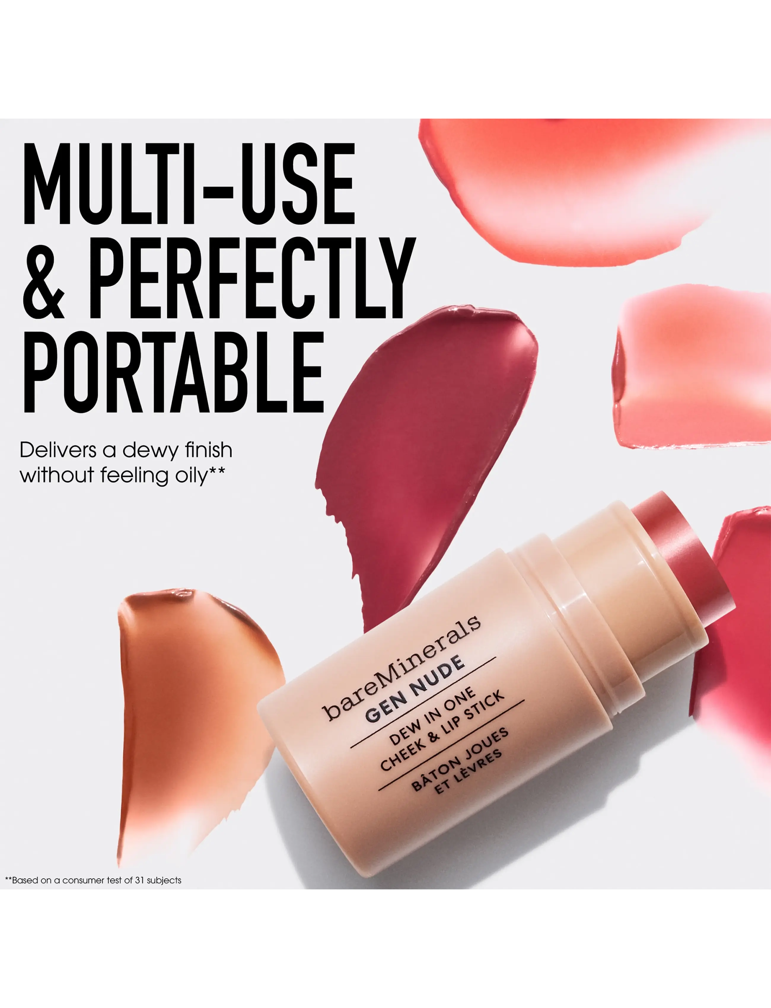 bareMinerals - GEN NUDE Dew in One Cheek & Lip Stick Call My Blush 4.5 gr - call my blush - 5