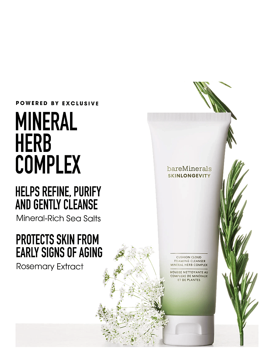 bareMinerals - Skinlongevity Cushion cloud foaming cleanser 120.00 ML - hreinsifroður - clear - 2