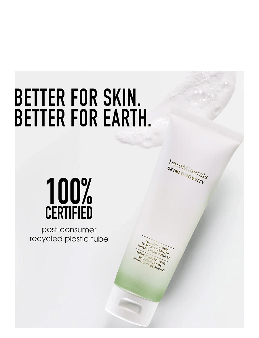 bareMinerals - Skinlongevity Cushion cloud foaming cleanser 120.00 ML - hreinsifroður - clear - 3
