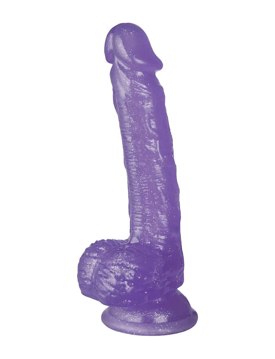 Baseks - baseks Glitter Purple Dildo With Balls 21.5 cm - sex & intimacy - purple - 0