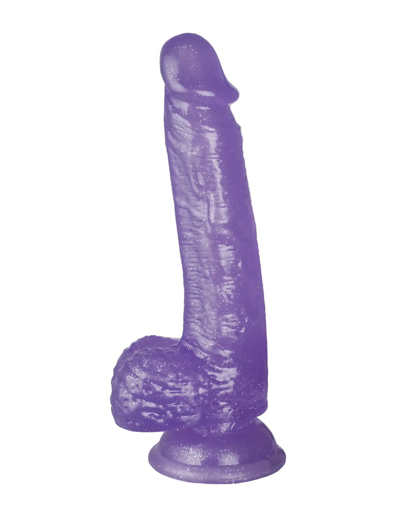 Baseks - baseks Glitter Purple Dildo With Balls 21.5 cm - sex & intimitet - purple - 2