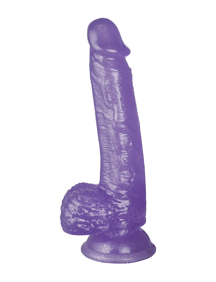 Baseks - baseks Glitter Purple Dildo With Balls 21.5 cm - sex & intimacy - purple - 2