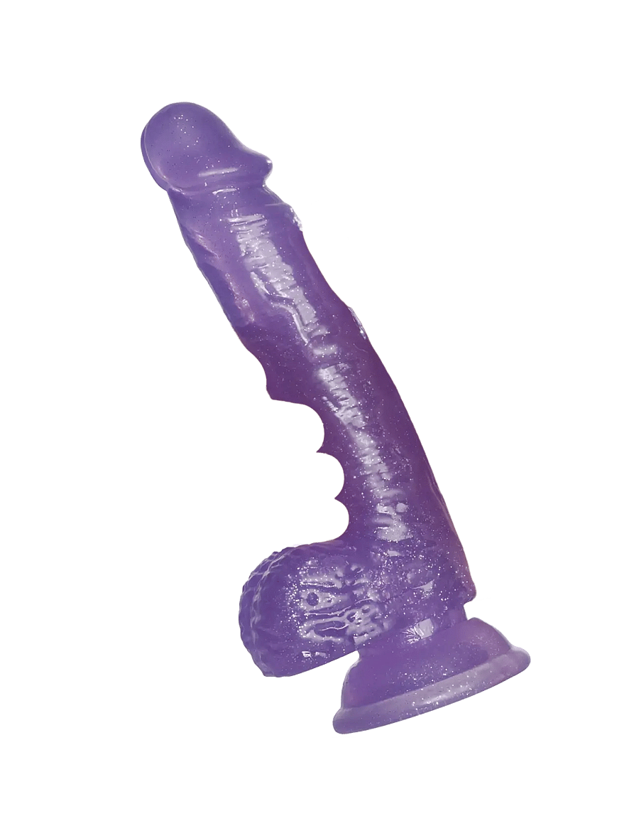 Baseks - baseks Glitter Purple Dildo With Balls 21.5 cm - sex & intimacy - purple - 4
