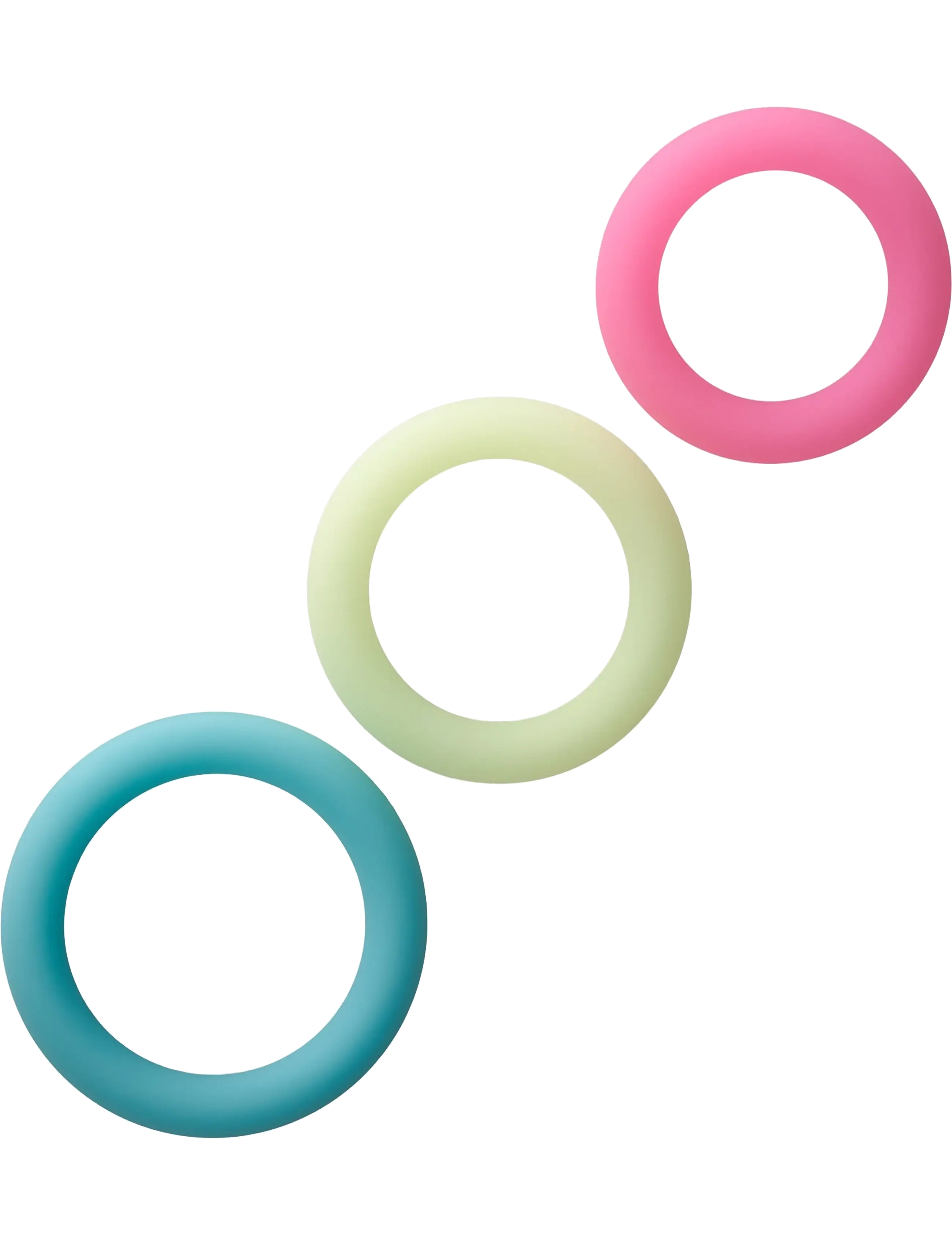 Baseks baseks Glow in the Dark Penis Ring Set - Typpapumpur og typpahringir - BLUE;YELLOW;PINK / blue