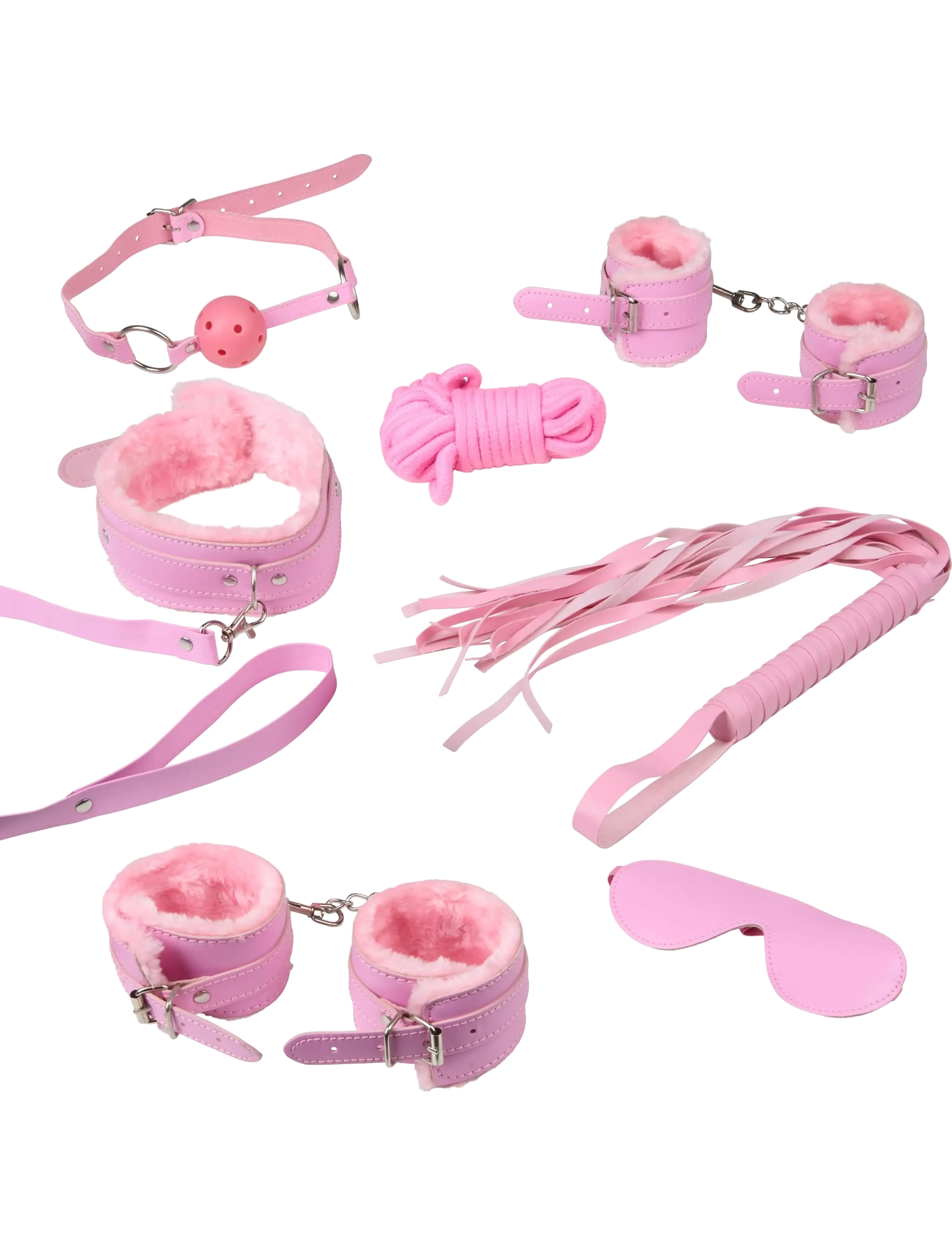 Baseks baseks Pink Fluffy Beginner’s Bondage Set - Seksi & Nautinto - PINK / pink/rose