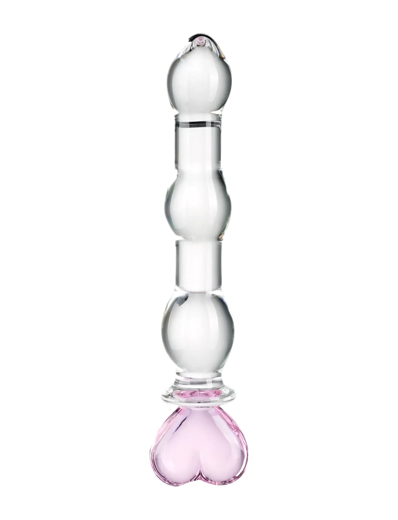 Baseks baseks Heart Beaded Glass Dildo - Helse & Velvære - CLEAR / undefined