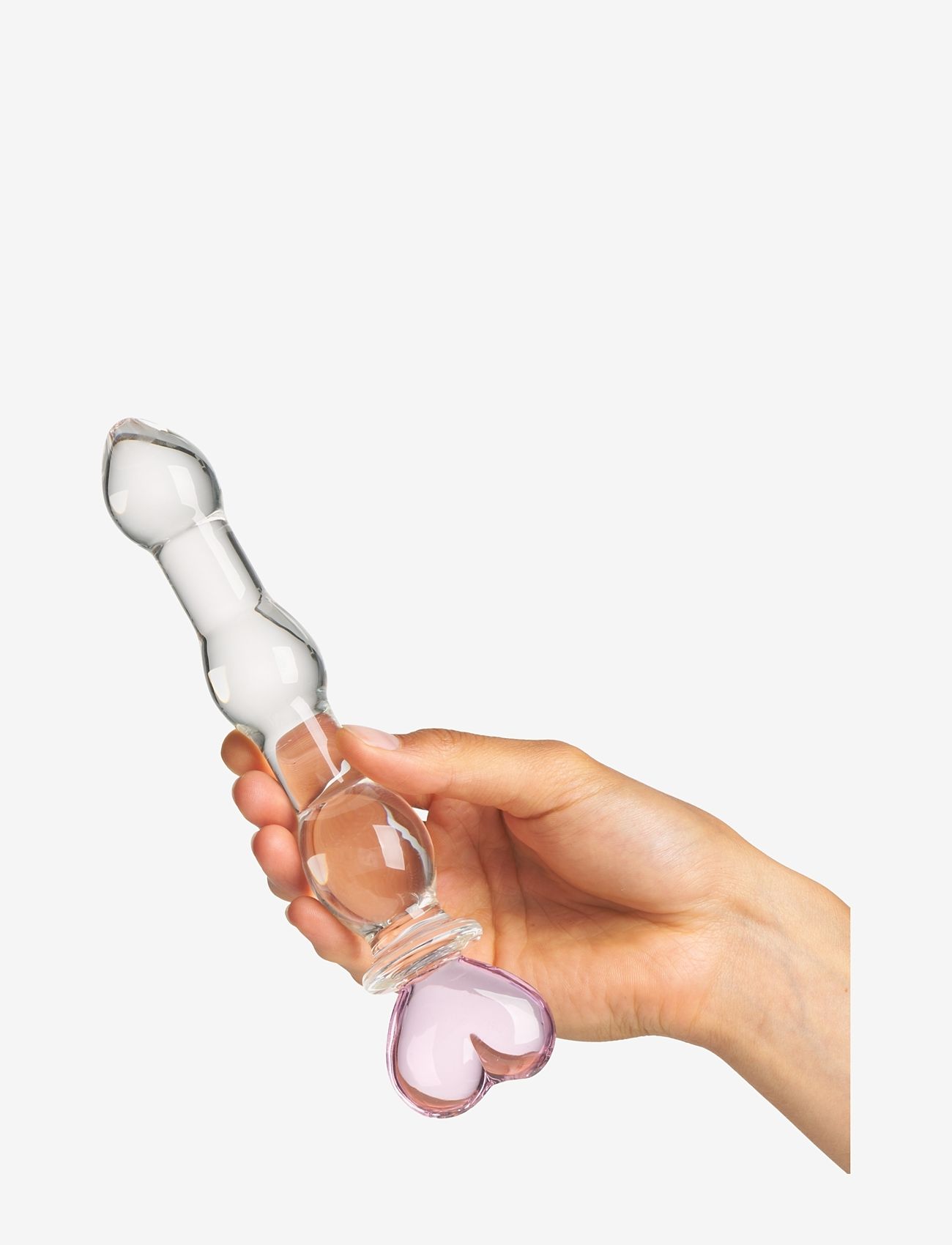 Baseks - baseks Heart Beaded Glass Dildo - dildoer - clear - 3