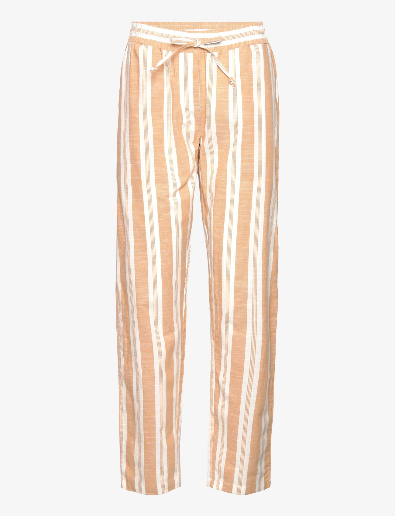 Basic Apparel - Harriet Evita Pants GOTS - straight leg hosen - inca gold/off white - 0