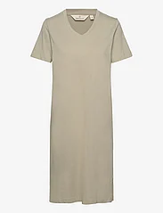 Basic Apparel - Rebekka Tee Dress V. Neck GOTS - laveste priser - moss gray - 0