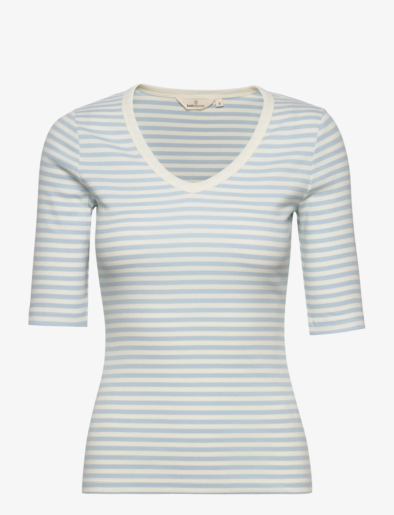 Basic Apparel - Ludmilla SS Tee GOTS - t-shirts - cashmere blue/whisper white - 0